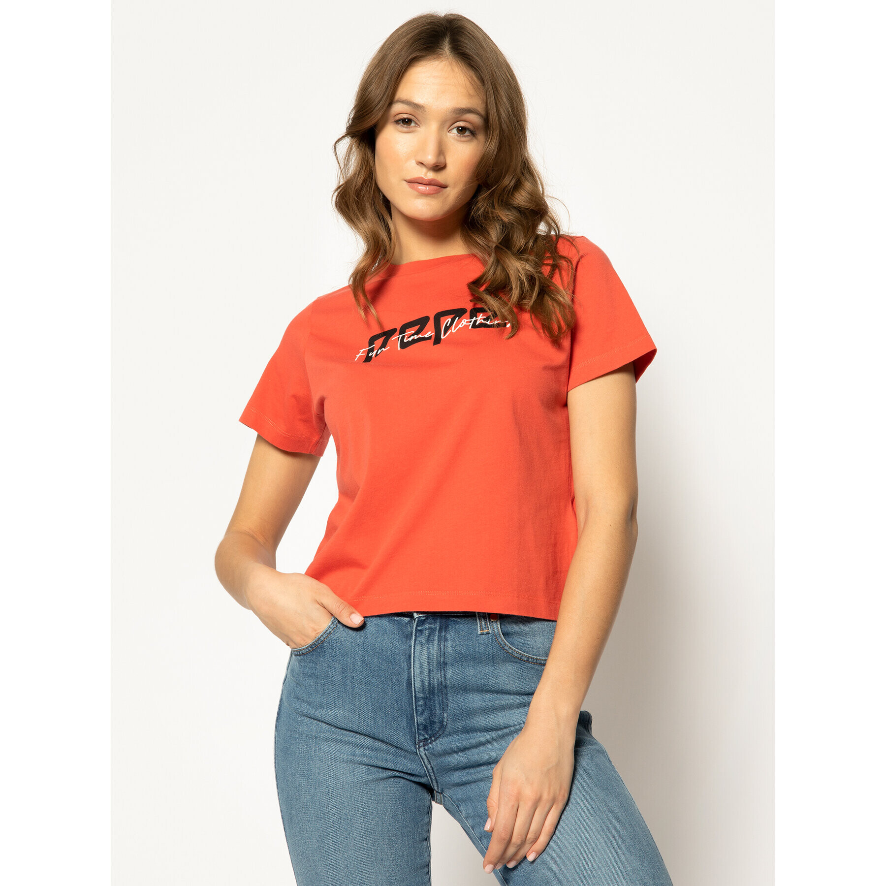 Pepe Jeans T-Shirt Pearl PL504479 Oranžová Regular Fit - Pepit.cz