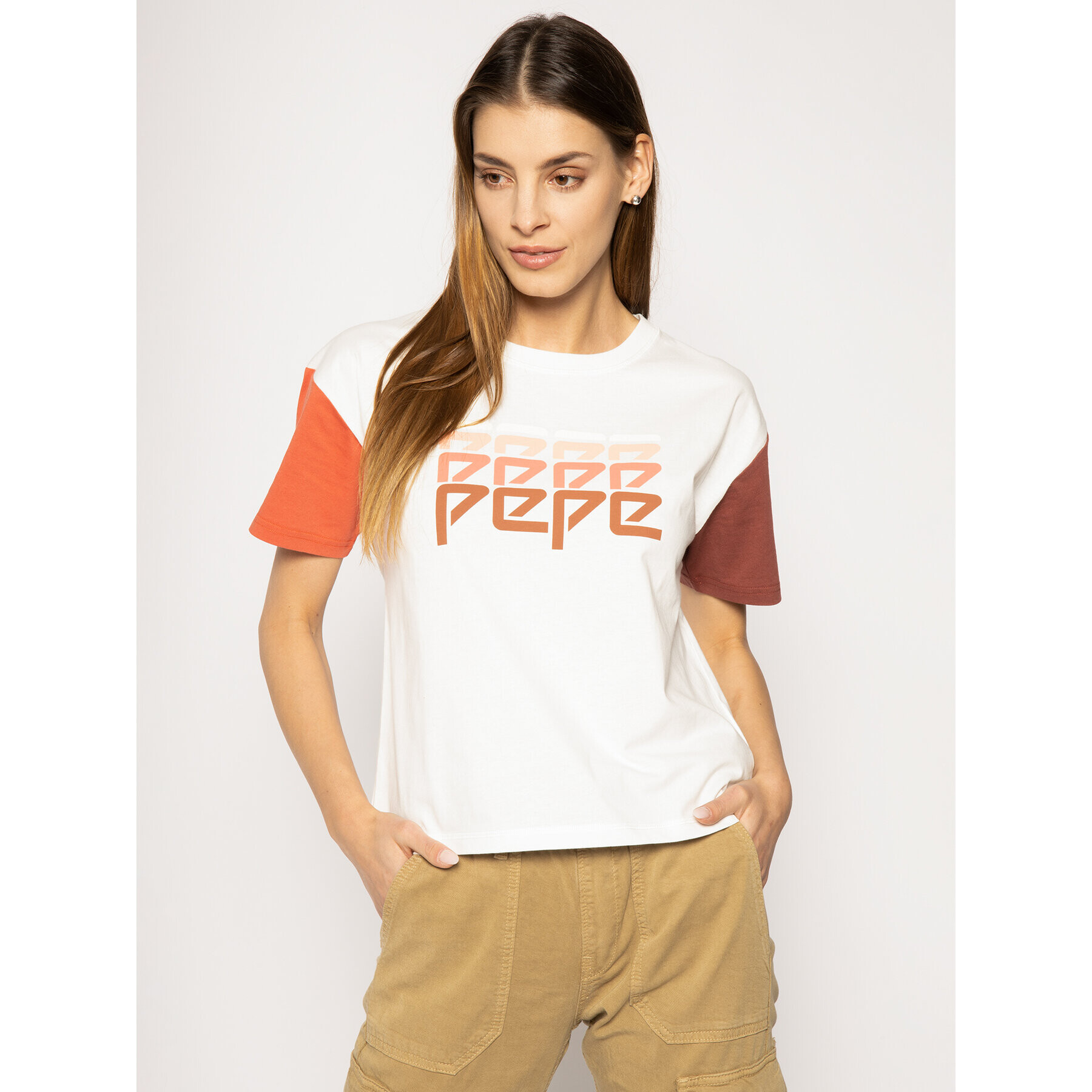 Pepe Jeans T-Shirt Penelope PL504480 Bílá Regular Fit - Pepit.cz