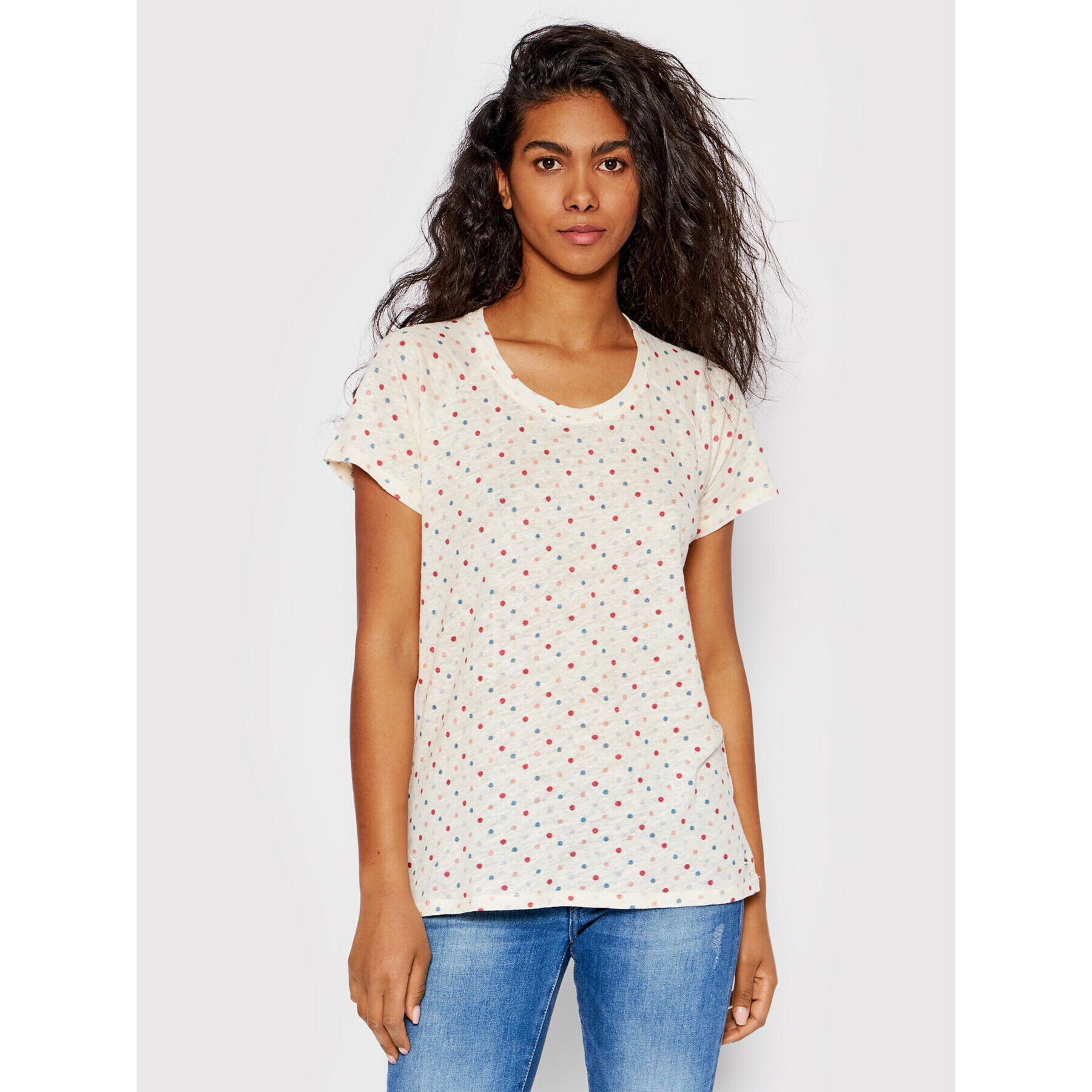 Pepe Jeans T-Shirt PL504093 Béžová Regular Fit - Pepit.cz