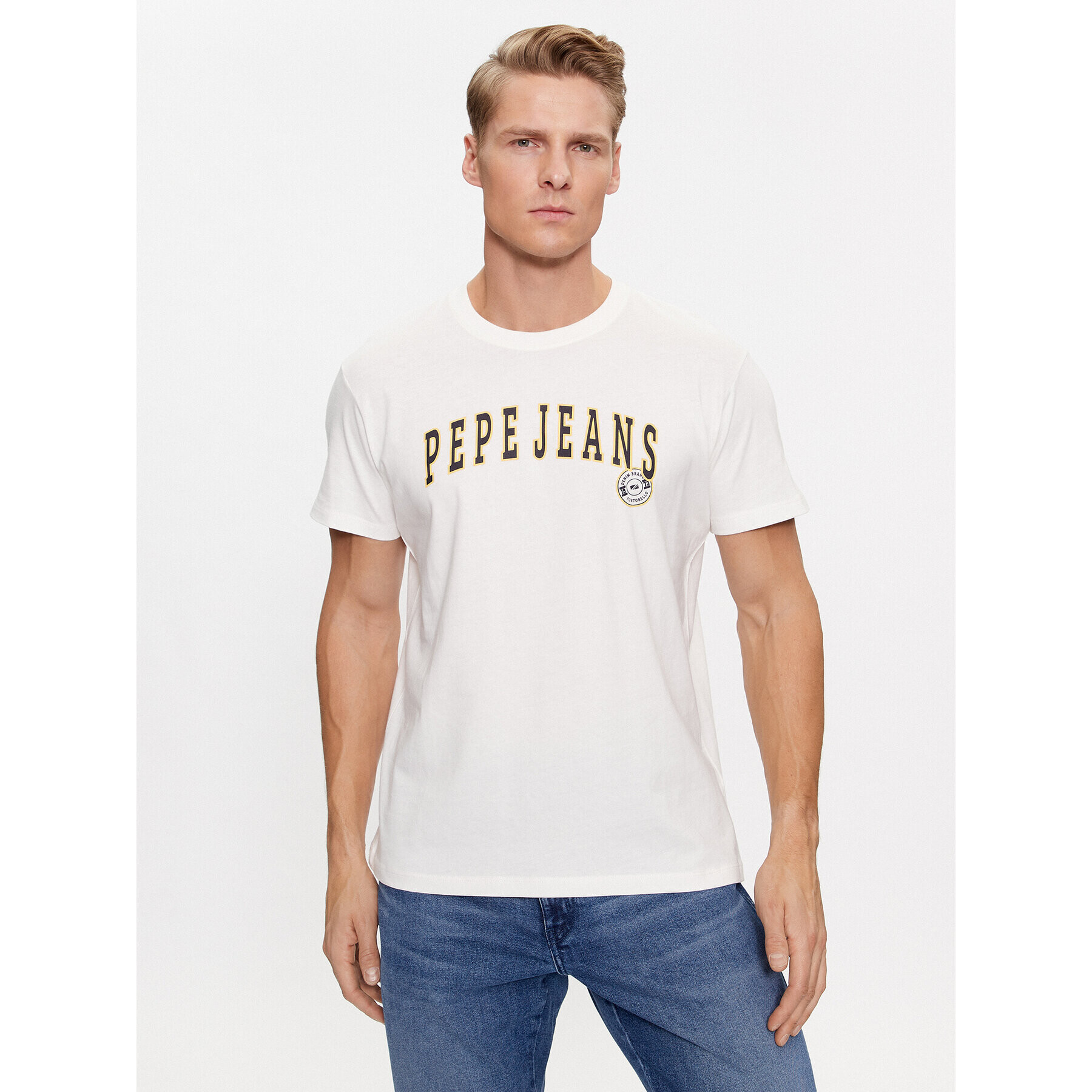 Pepe Jeans T-Shirt Ronell PM508707 Bílá Regular Fit - Pepit.cz