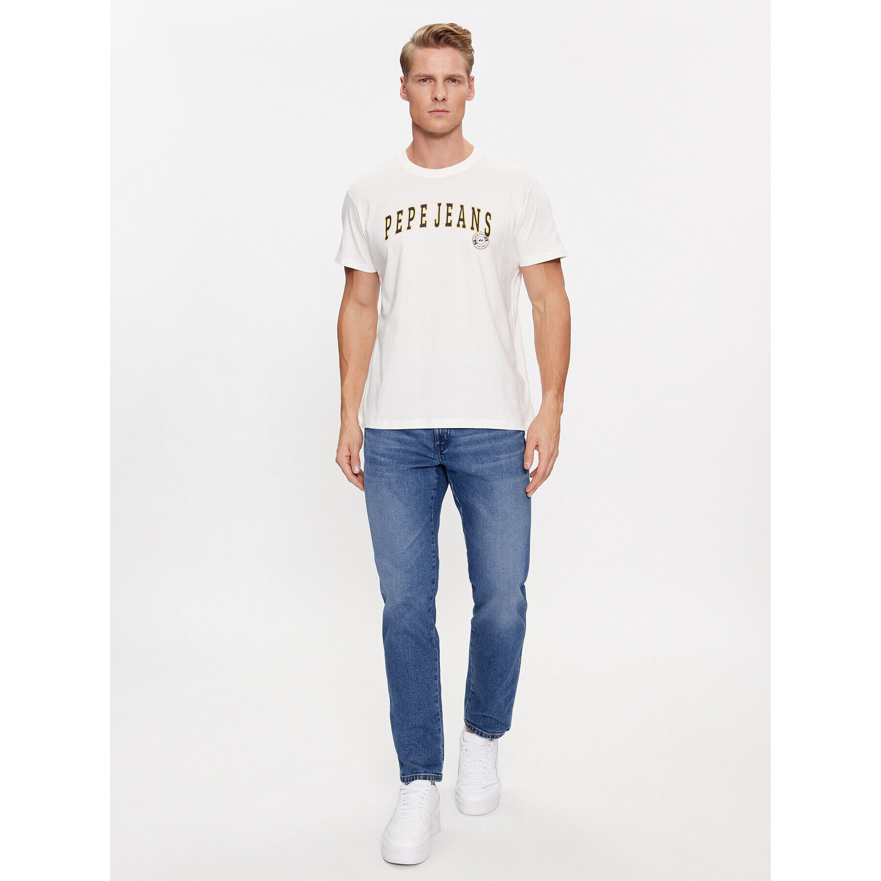 Pepe Jeans T-Shirt Ronell PM508707 Bílá Regular Fit - Pepit.cz