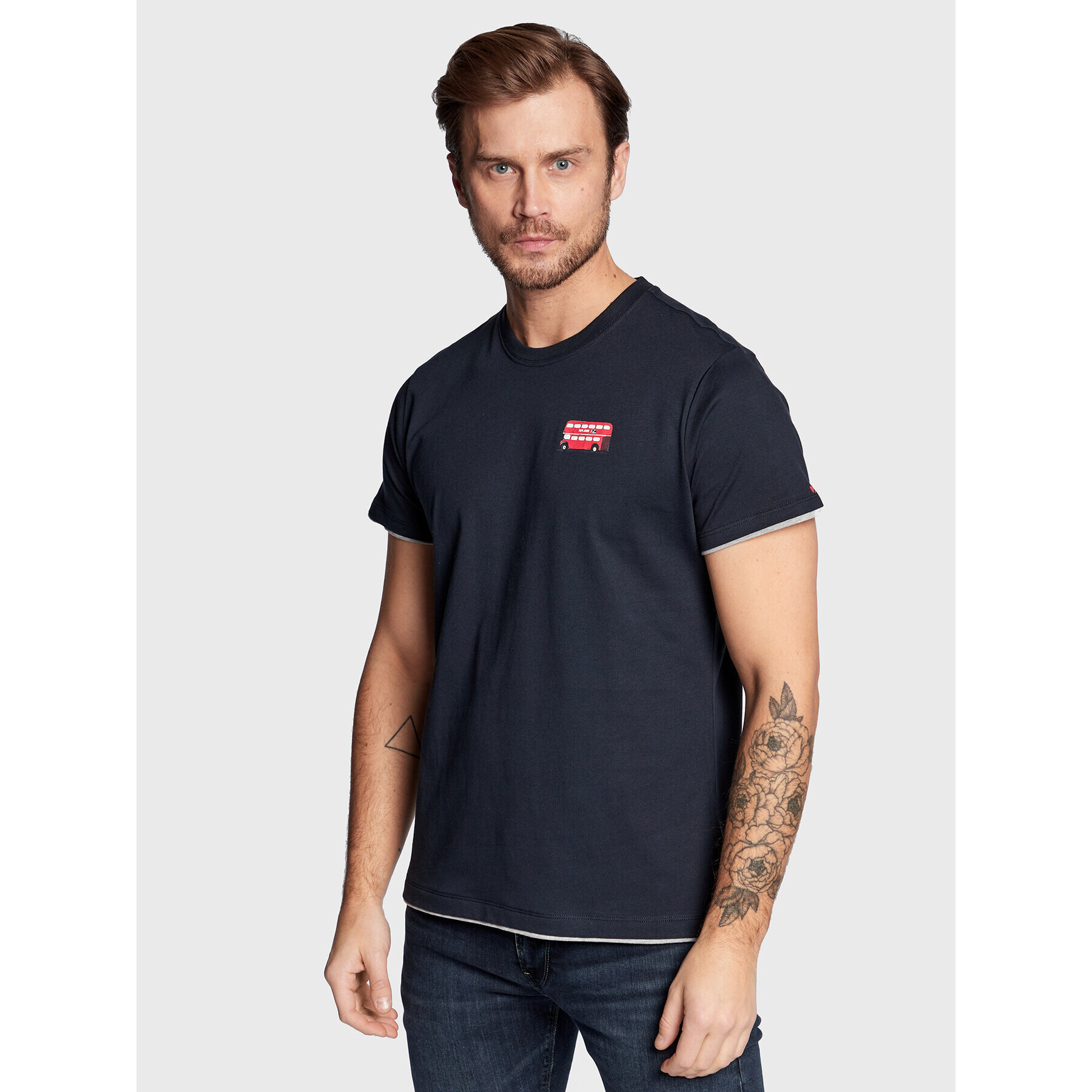 Pepe Jeans T-Shirt Sutton PM508504 Tmavomodrá Regular Fit - Pepit.cz