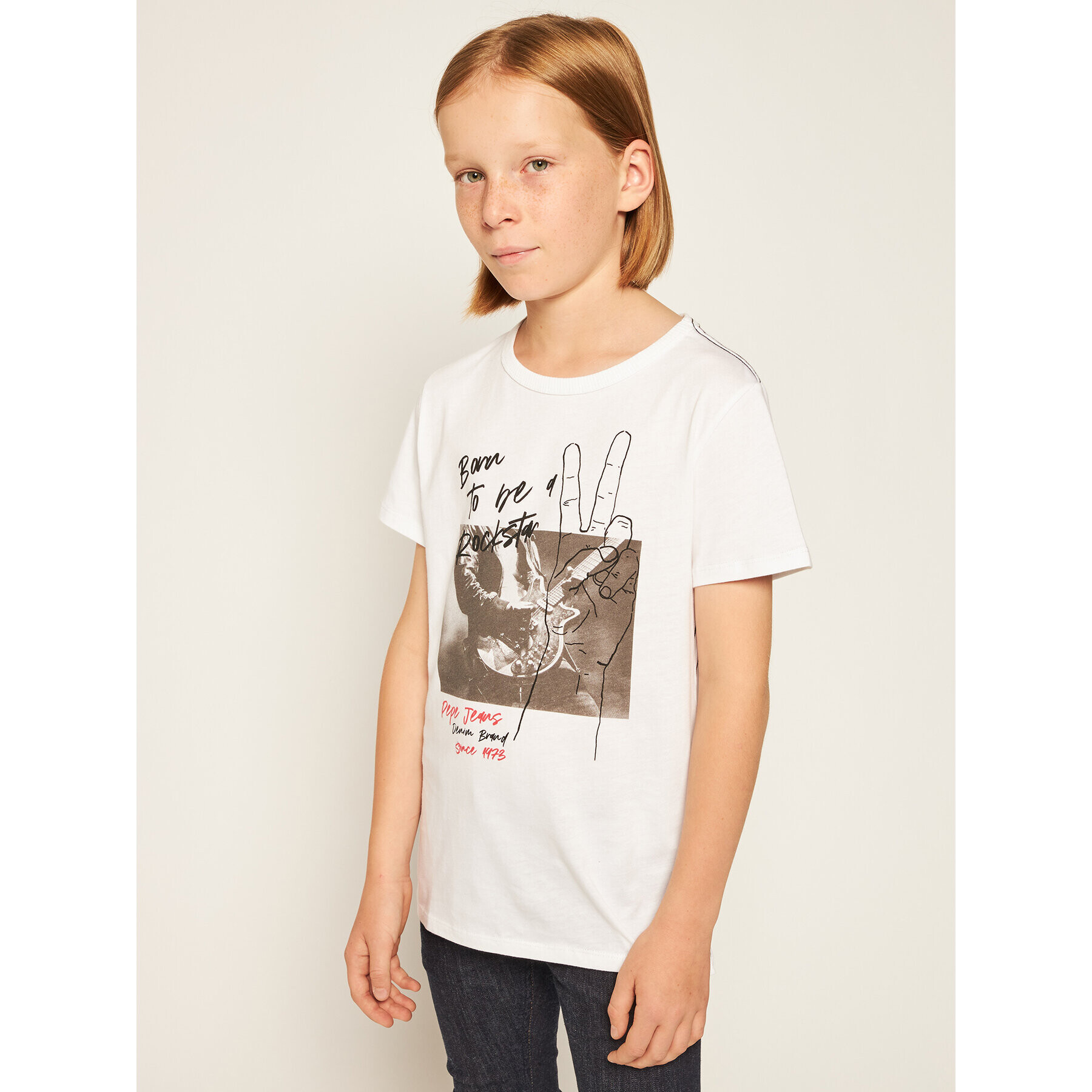 Pepe Jeans T-Shirt Troy PB502704 Bílá Regular Fit - Pepit.cz