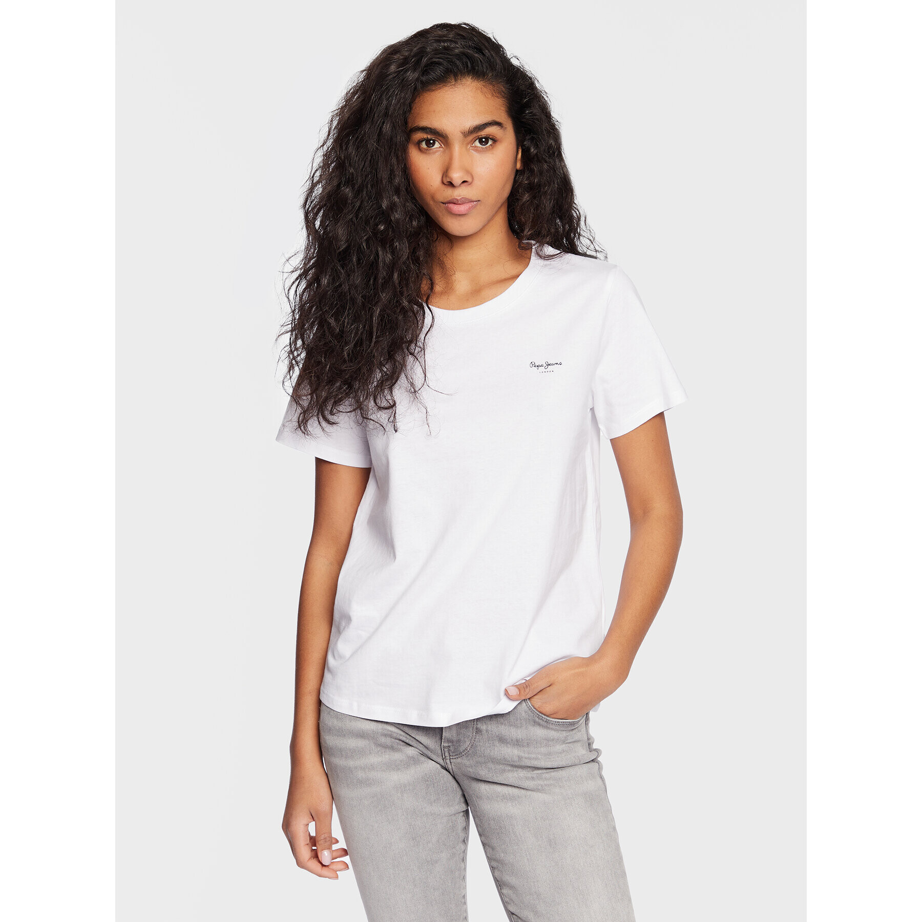 Pepe Jeans T-Shirt Wendy Chest PL505481 Bílá Regular Fit - Pepit.cz