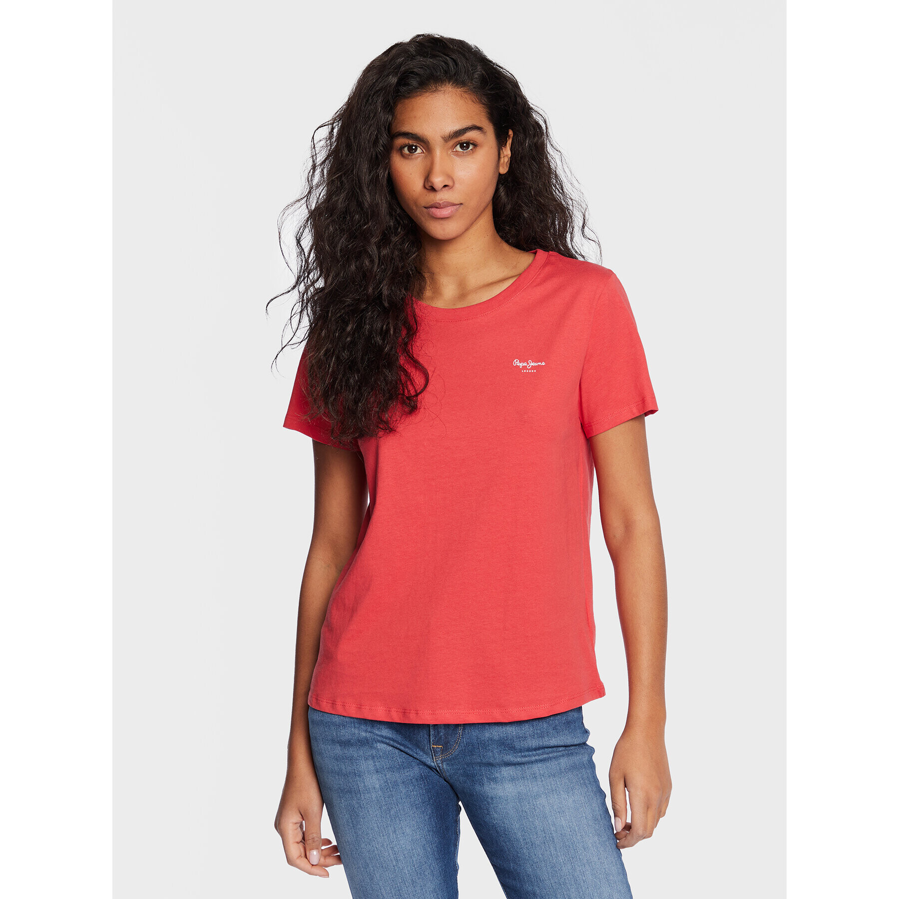 Pepe Jeans T-Shirt Wendy Chest PL505481 Červená Regular Fit - Pepit.cz