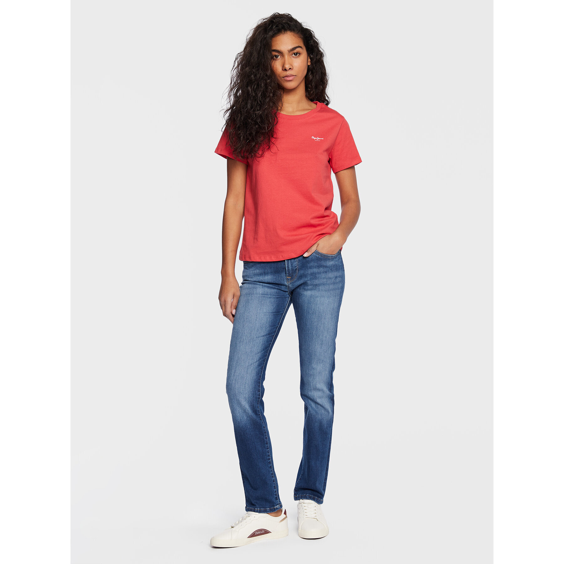 Pepe Jeans T-Shirt Wendy Chest PL505481 Červená Regular Fit - Pepit.cz