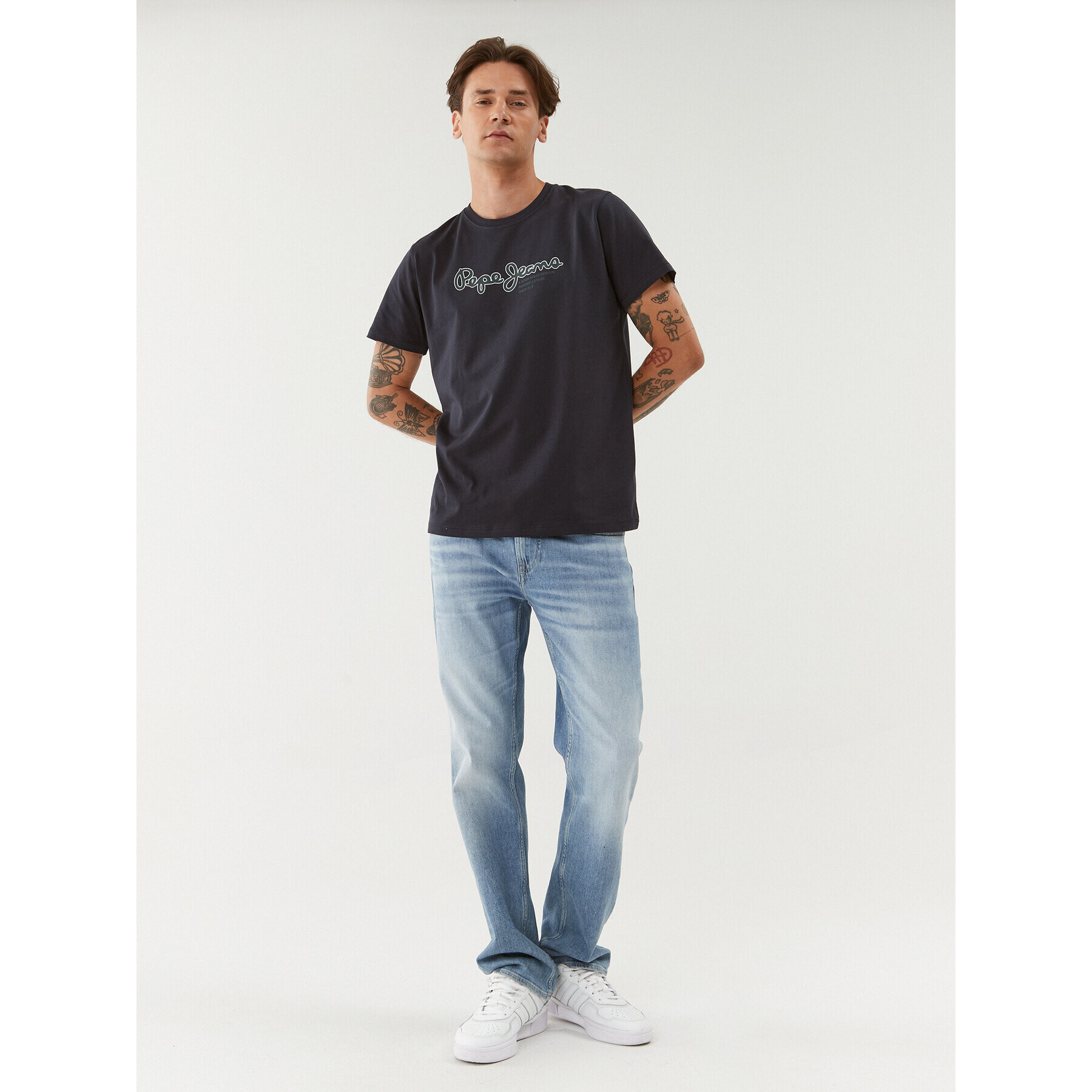 Pepe Jeans T-Shirt Wido PM509126 Tmavomodrá Regular Fit - Pepit.cz