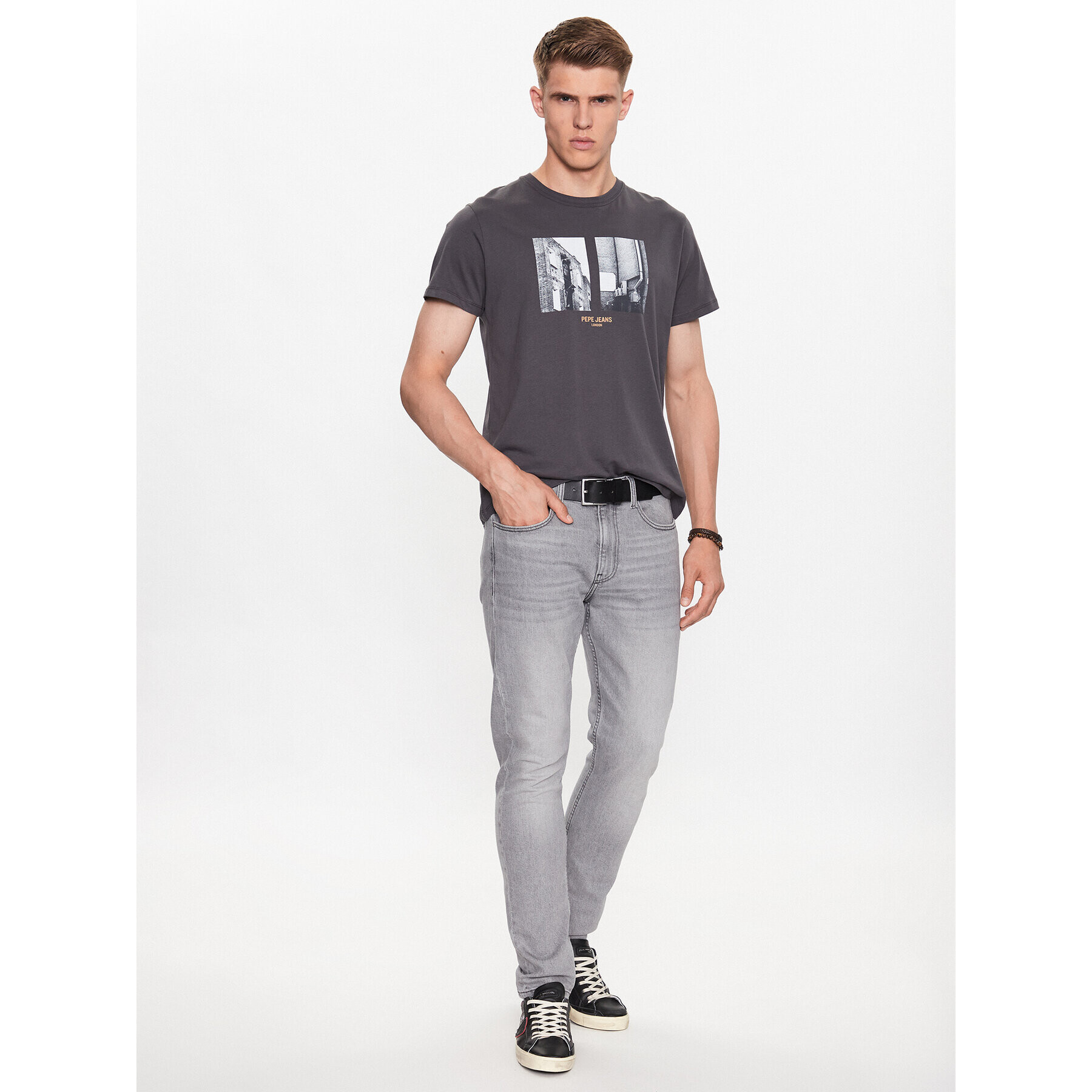 Pepe Jeans T-Shirt Worth PM508956 Šedá Regular Fit - Pepit.cz