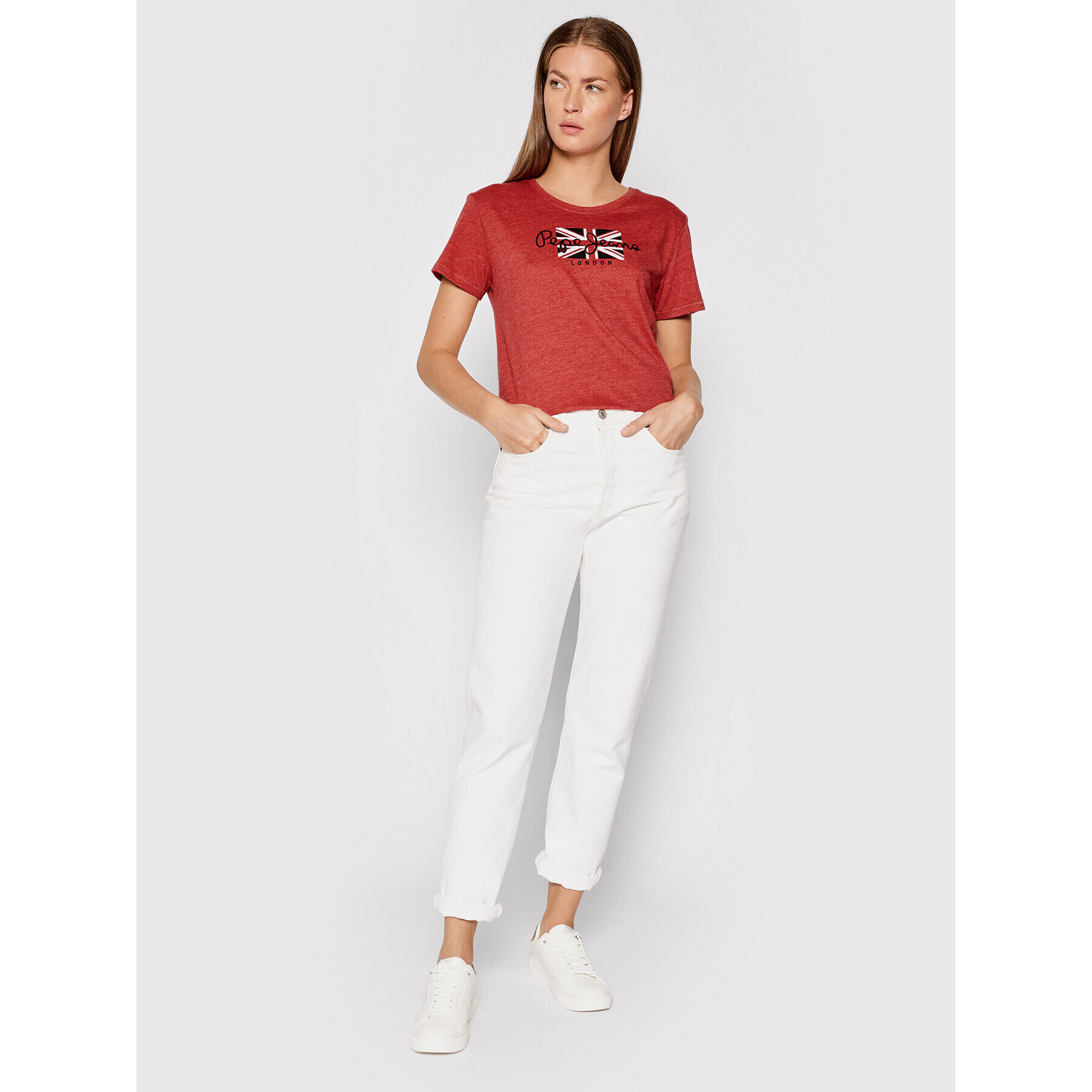 Pepe Jeans T-Shirt Zaidas PL504965 Červená Regular Fit - Pepit.cz