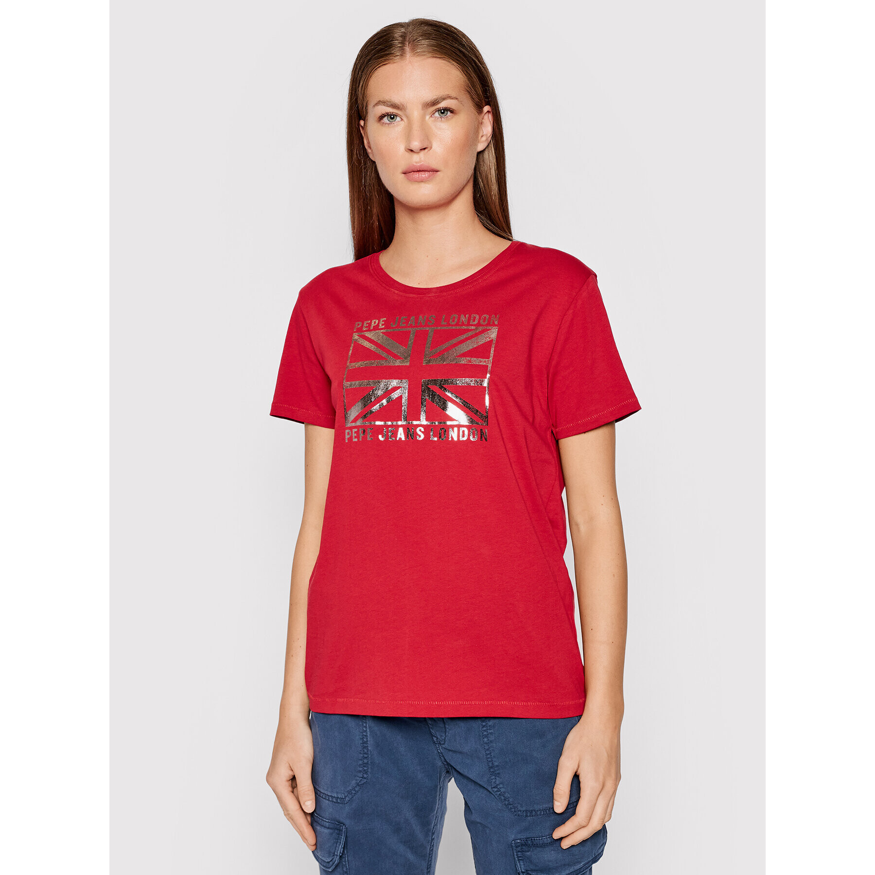 Pepe Jeans T-Shirt Zeldas PL505037 Červená Regular Fit - Pepit.cz