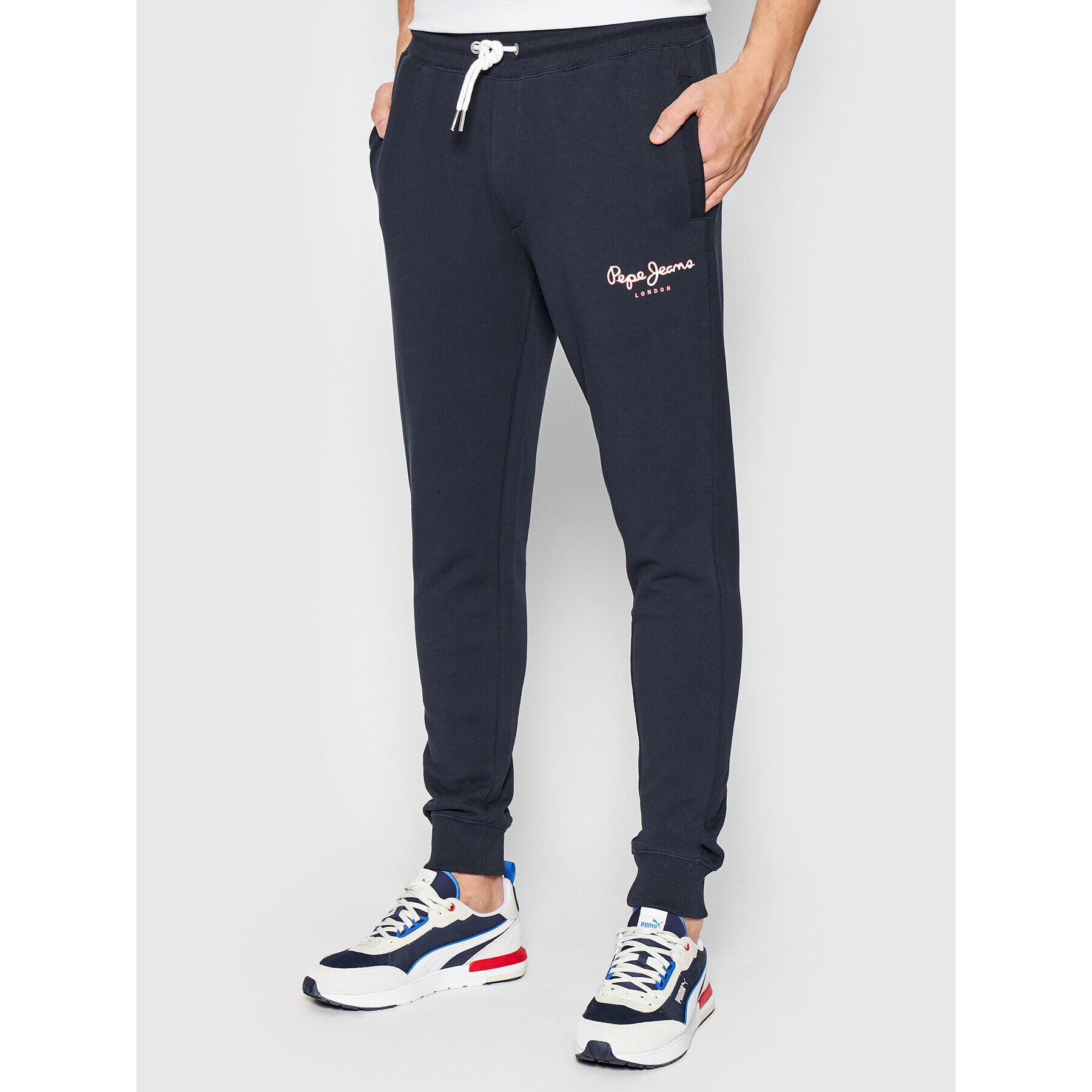 Pepe Jeans Teplákové kalhoty George PM211480 Tmavomodrá Slim Fit - Pepit.cz