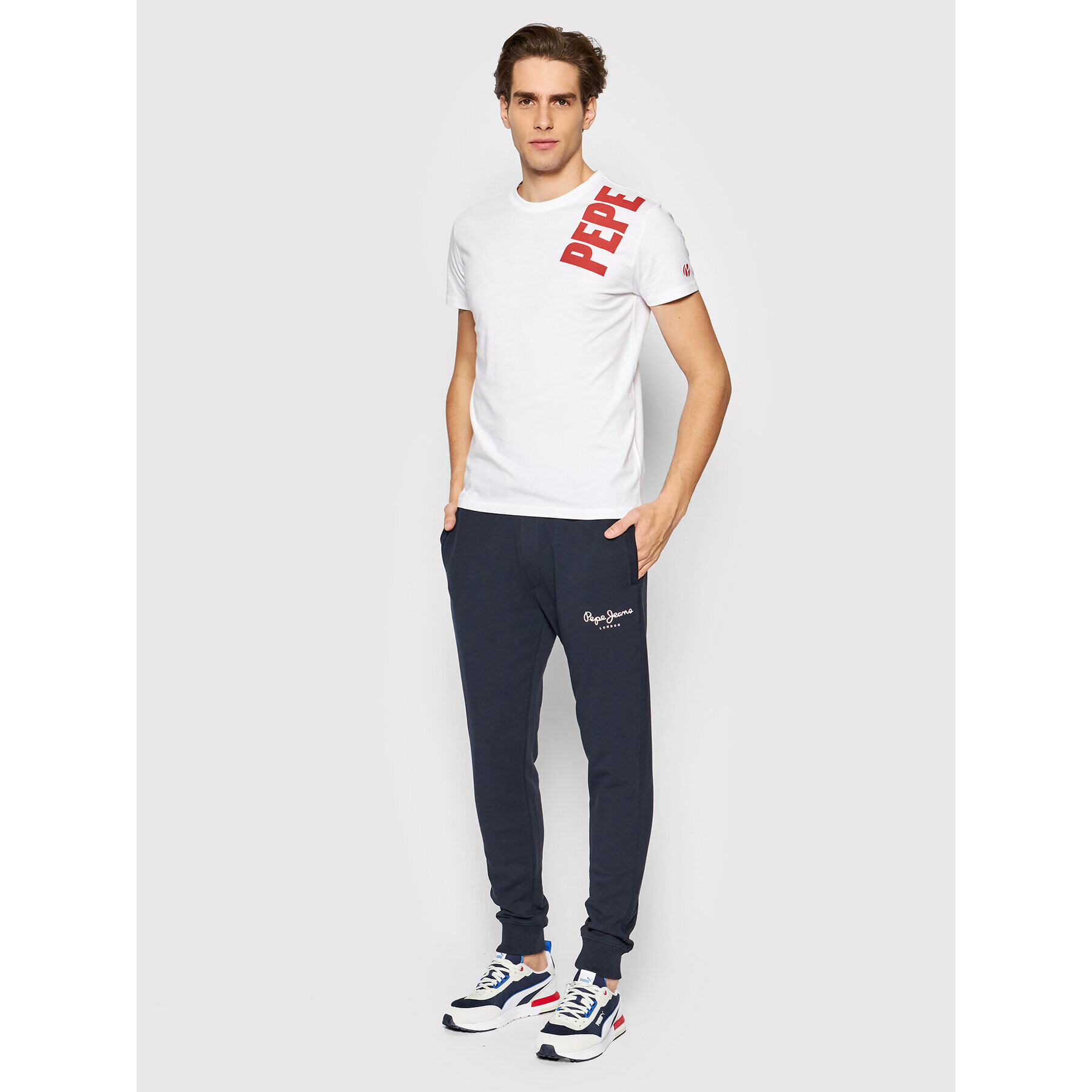 Pepe Jeans Teplákové kalhoty George PM211480 Tmavomodrá Slim Fit - Pepit.cz