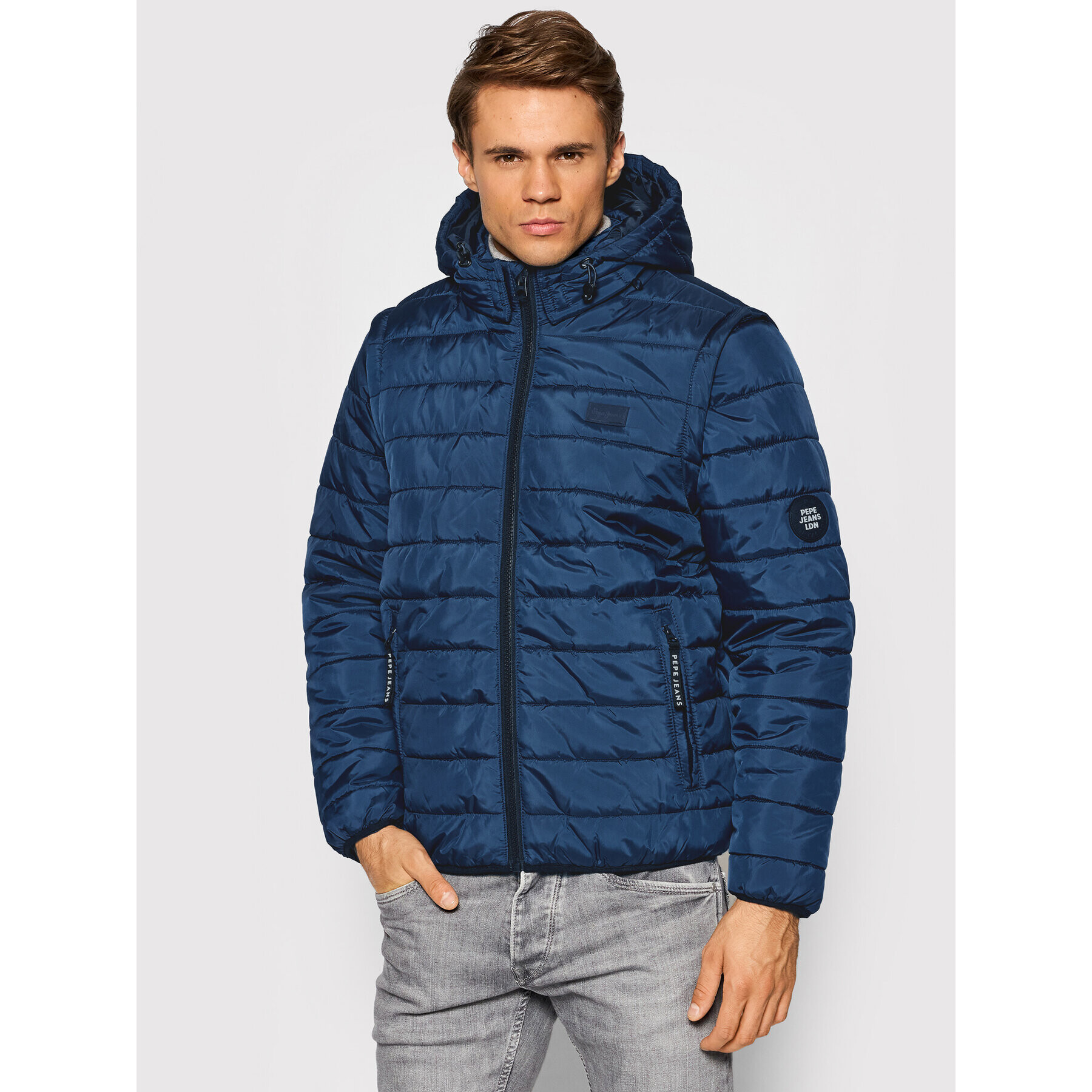 Pepe Jeans Vatovaná bunda Hiram PM402452 Modrá Regular Fit - Pepit.cz