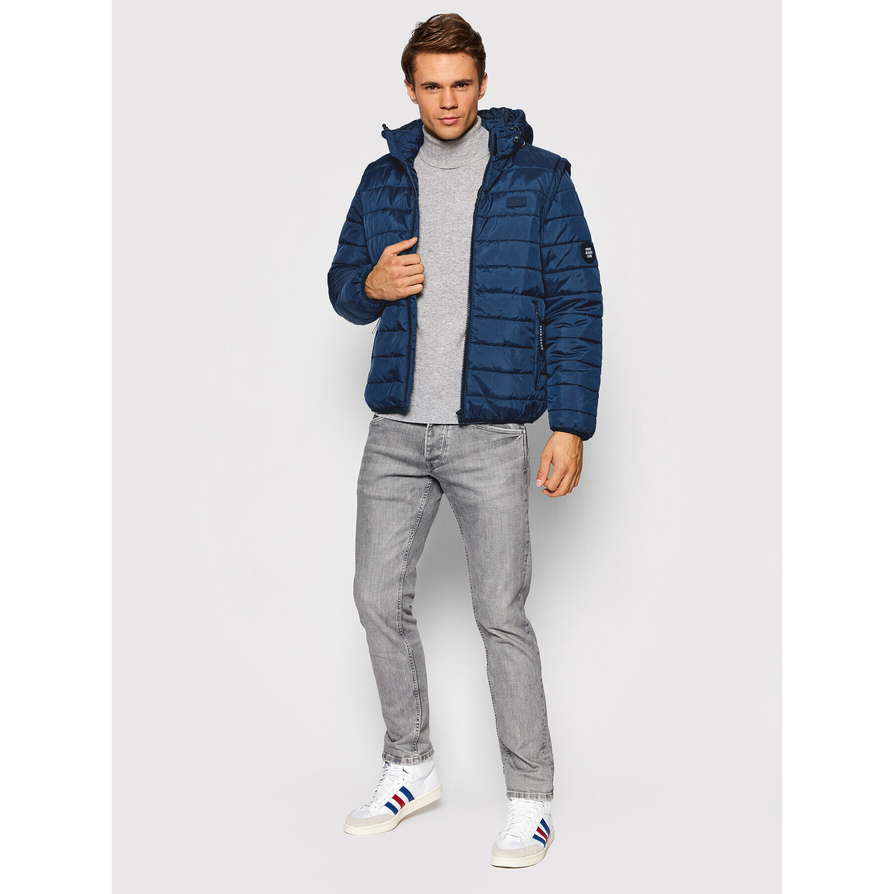 Pepe Jeans Vatovaná bunda Hiram PM402452 Modrá Regular Fit - Pepit.cz