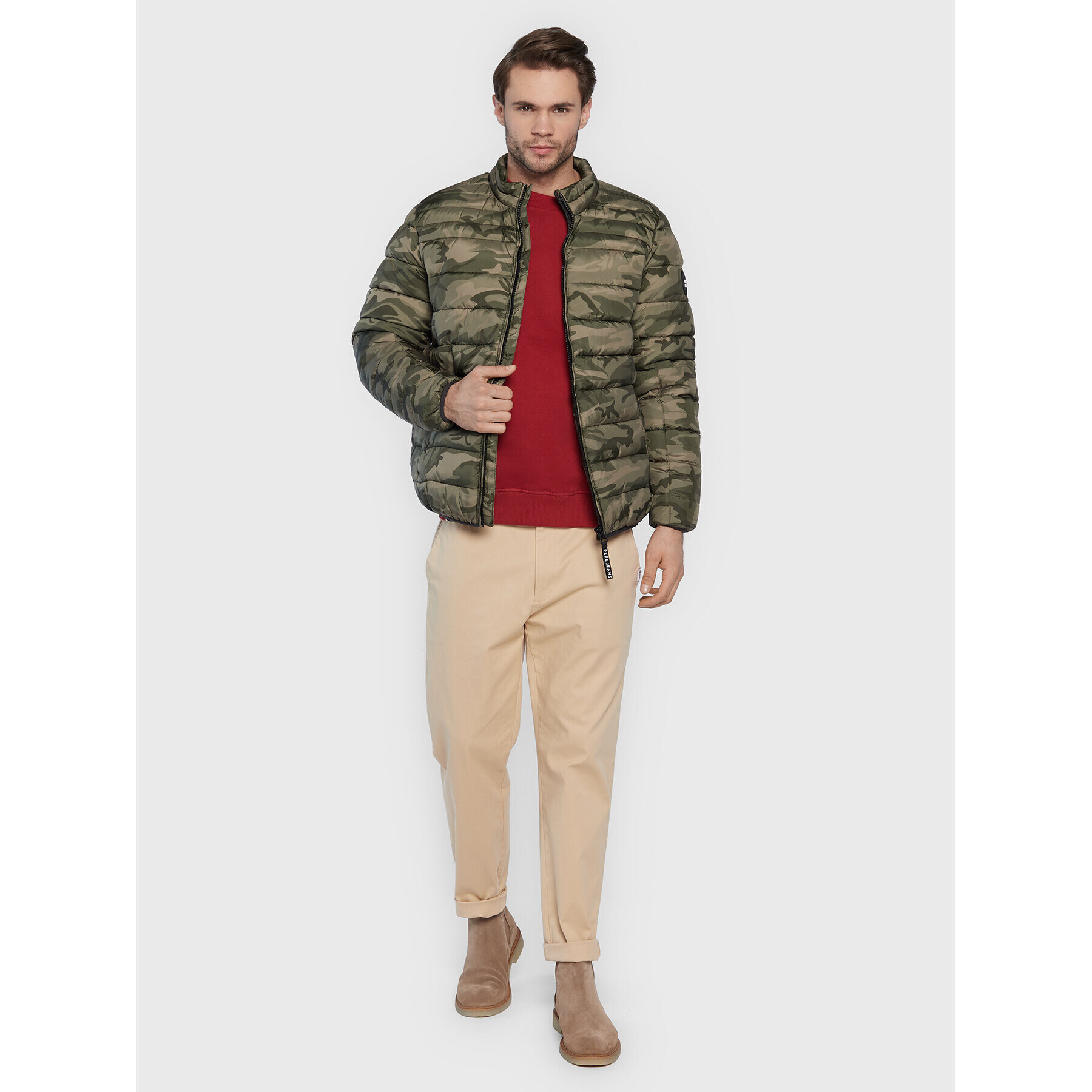 Pepe Jeans Vatovaná bunda Jack Camo PM402588 Zelená Regular Fit - Pepit.cz