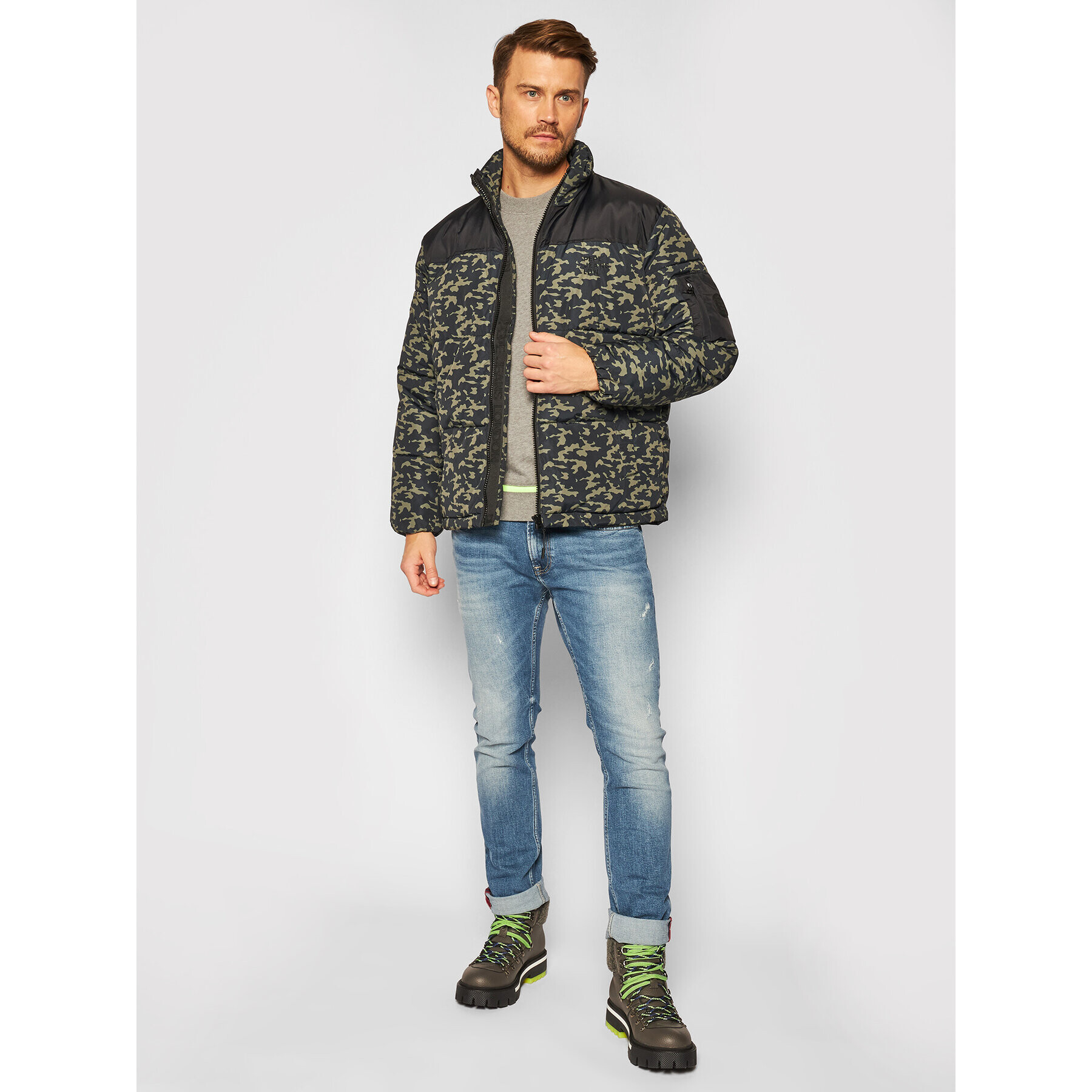 Pepe Jeans Vatovaná bunda Milton PM402307 Zelená Regular Fit - Pepit.cz