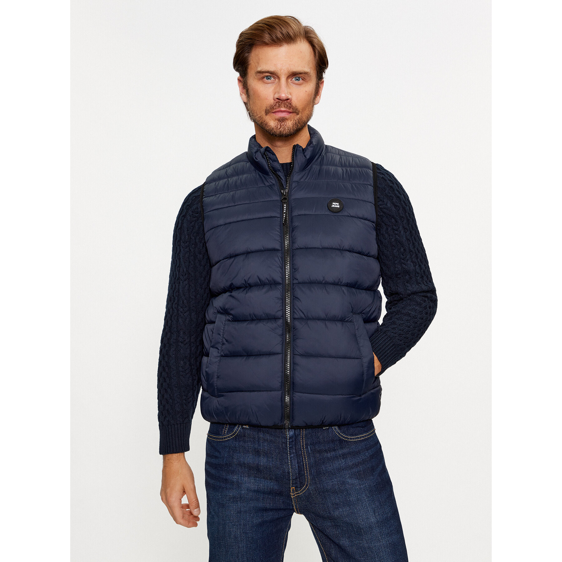 Pepe Jeans Vesta Balle Gillet PM402862 Tmavomodrá Regular Fit - Pepit.cz