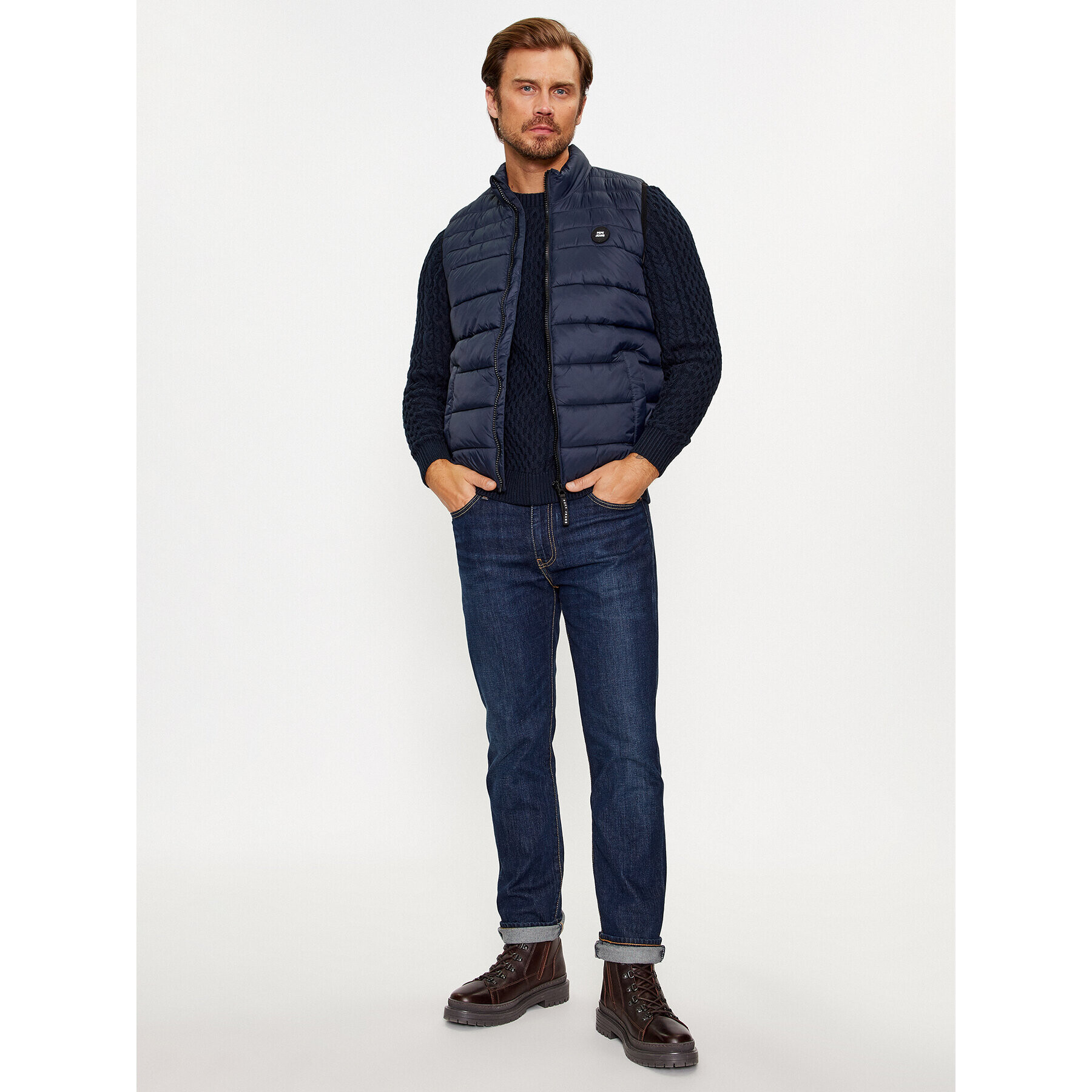 Pepe Jeans Vesta Balle Gillet PM402862 Tmavomodrá Regular Fit - Pepit.cz