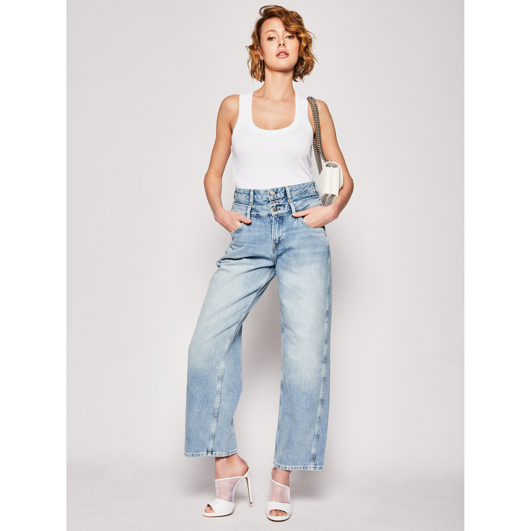 Pepe Jeans Wide leg džíny DUA LIPA Blaze PL2037330 Modrá Wide Leg - Pepit.cz