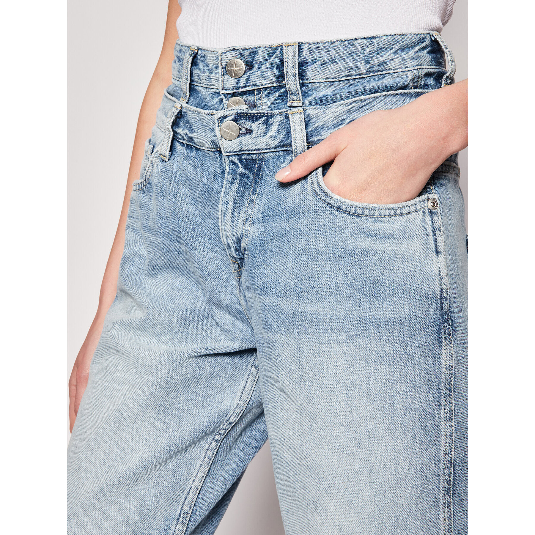 Pepe Jeans Wide leg džíny DUA LIPA Blaze PL2037330 Modrá Wide Leg - Pepit.cz