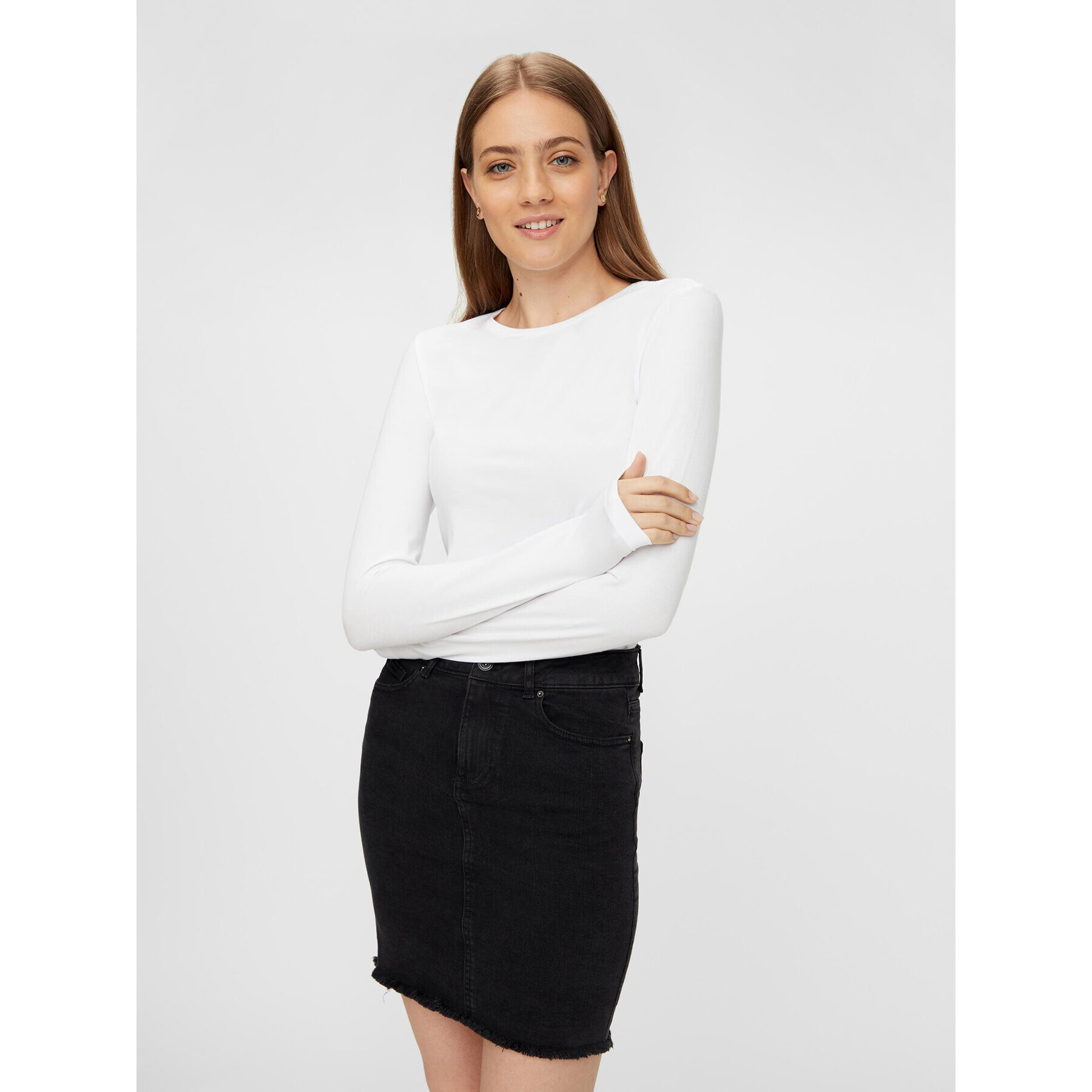 Pieces Halenka 17084155 Bílá Slim Fit - Pepit.cz