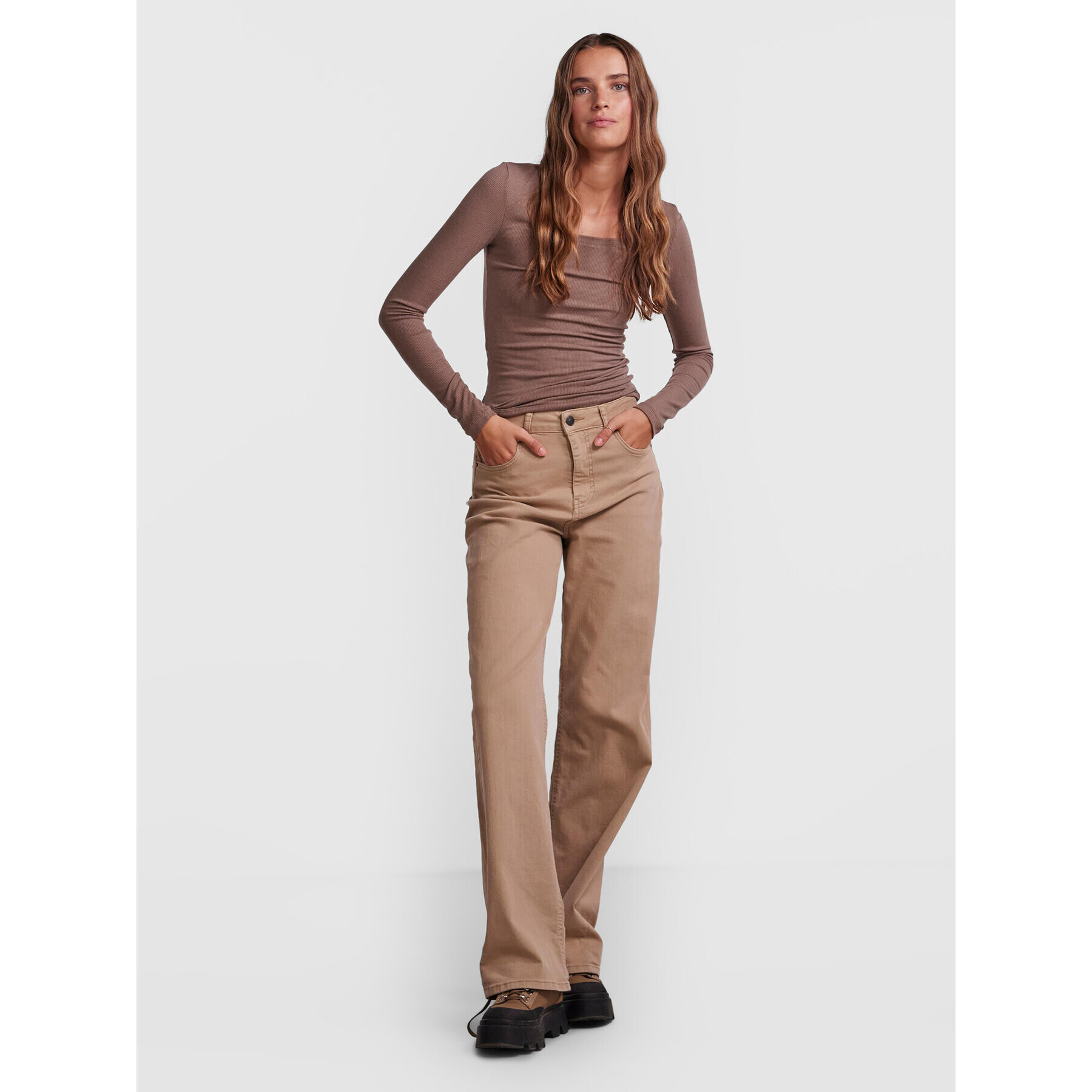 Pieces Halenka Pippi 17110548 Béžová Slim Fit - Pepit.cz