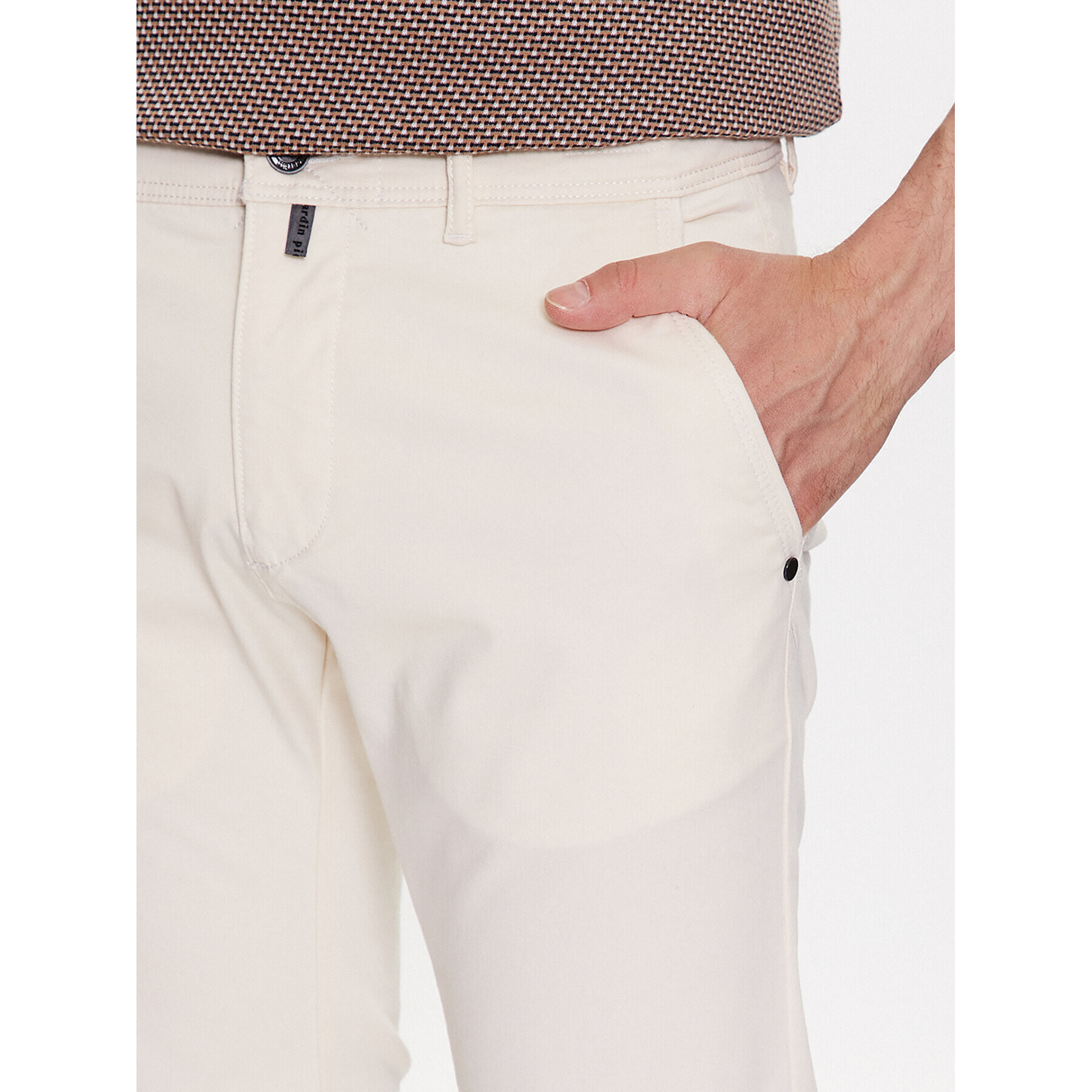 Pierre Cardin Chino kalhoty 30050/000/4017 Écru Slim Fit - Pepit.cz