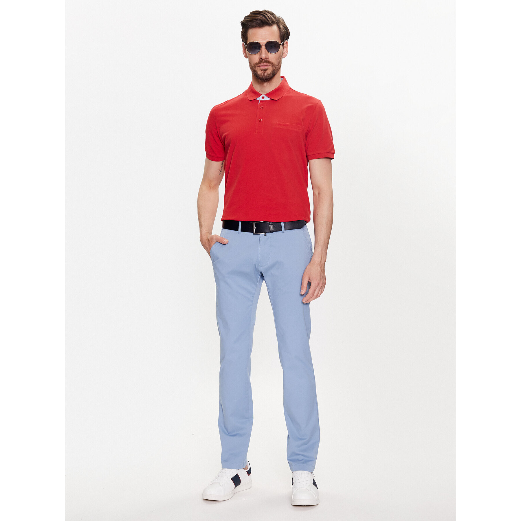 Pierre Cardin Chino kalhoty 30050/000/4017 Modrá Slim Fit - Pepit.cz