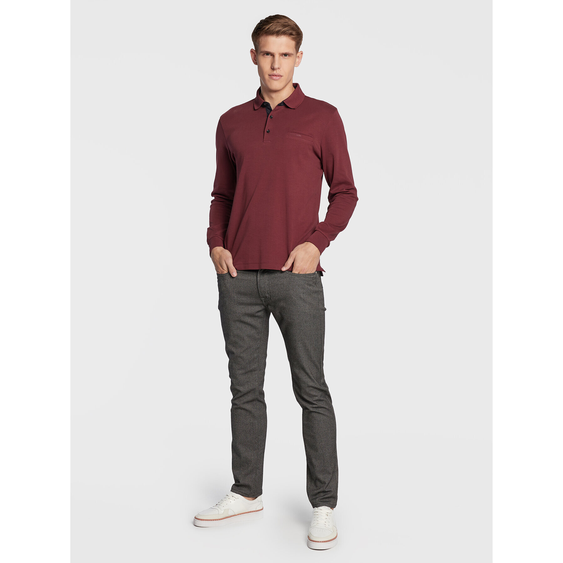 Pierre Cardin Kalhoty z materiálu 30947/000/1016 Šedá Lyon Tapered Fit - Pepit.cz