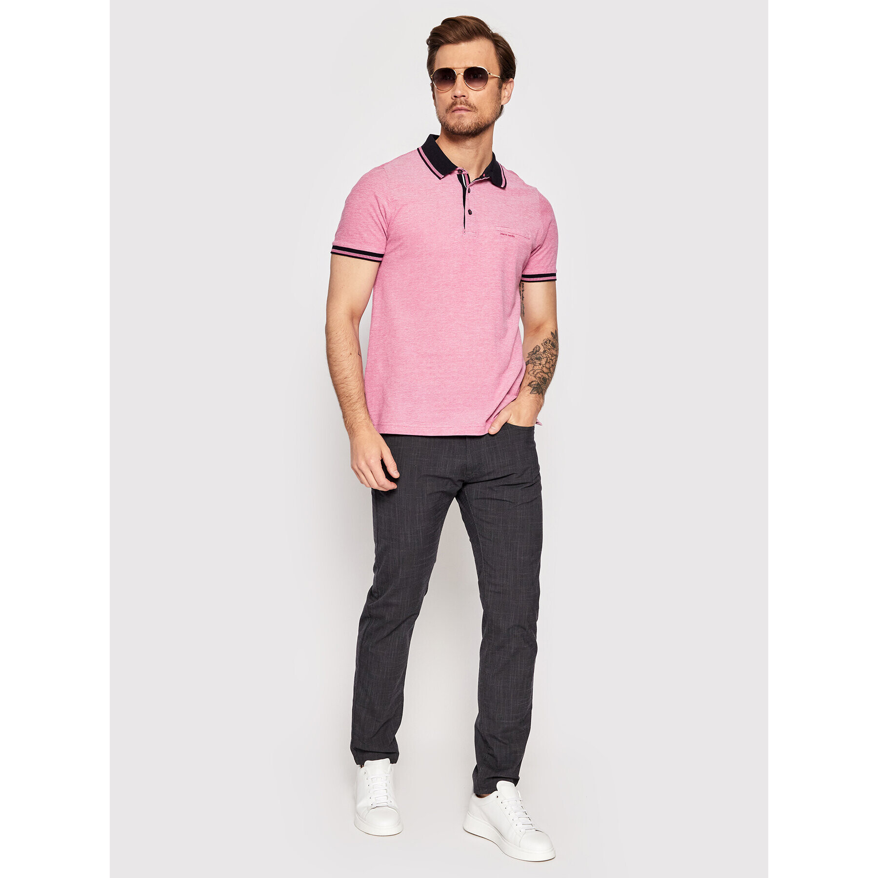 Pierre Cardin Kalhoty z materiálu 30947/000/2005 Šedá Lyon Tapered Fit - Pepit.cz