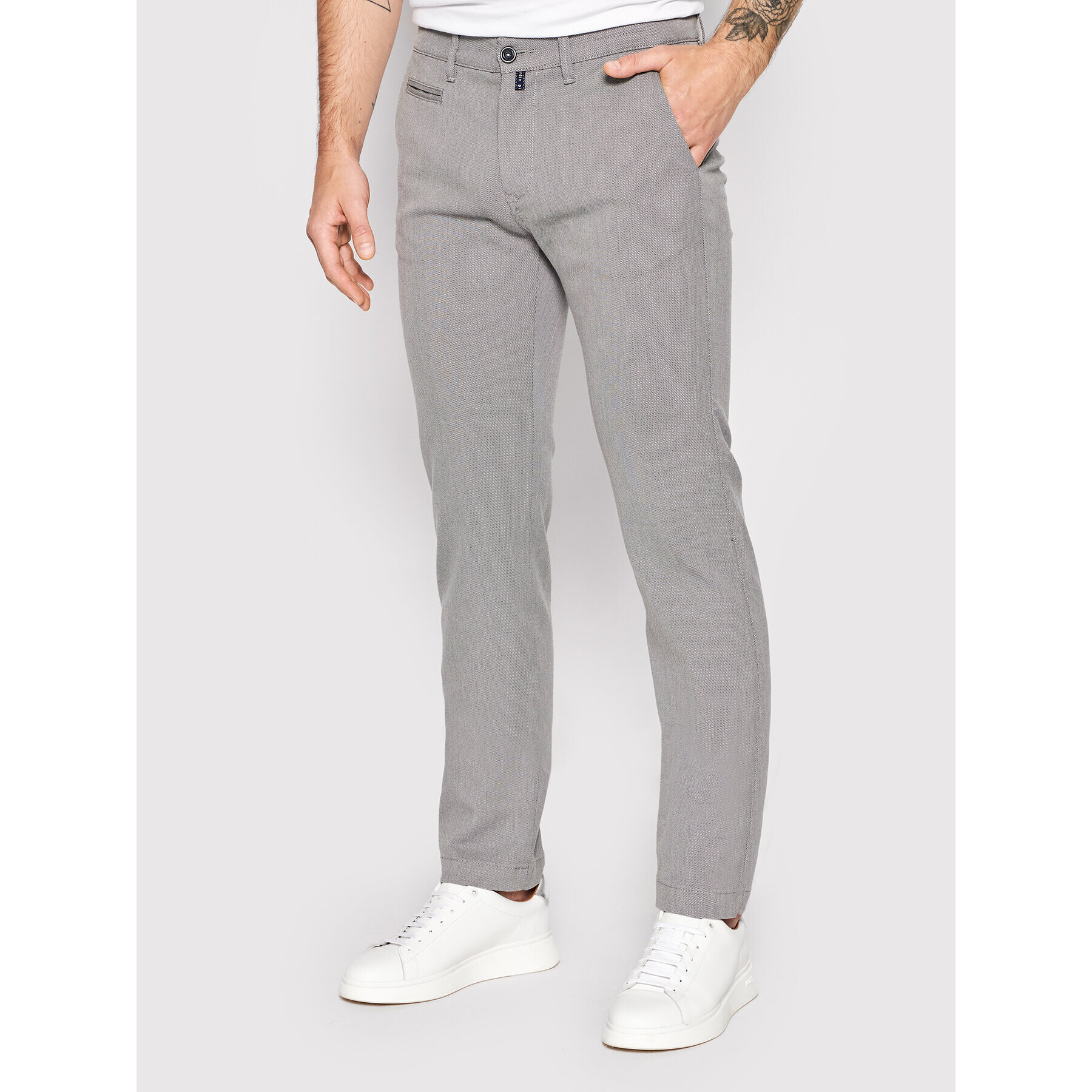 Pierre Cardin Kalhoty z materiálu 33747/000/1003 Šedá Lyon Tapered Fit - Pepit.cz