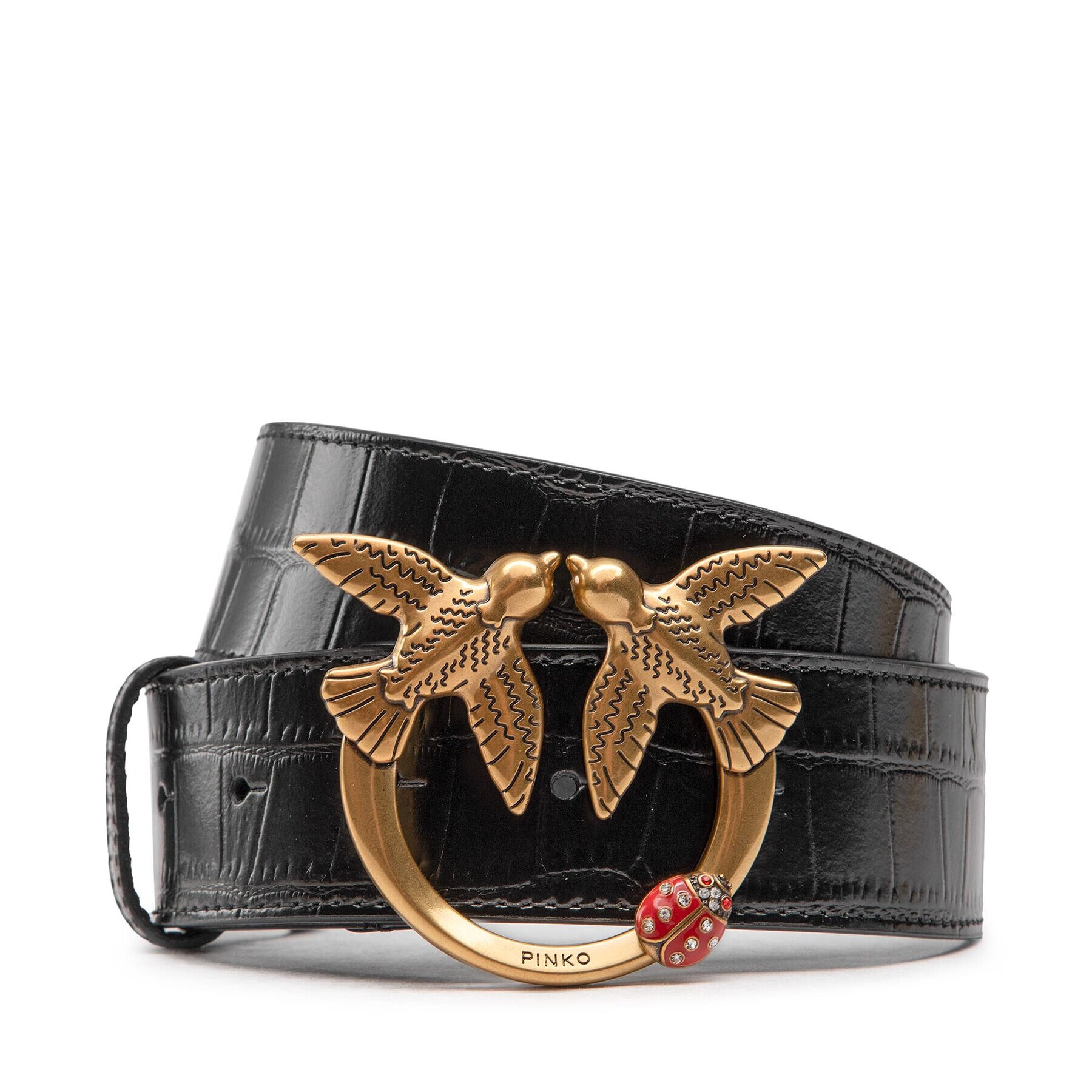 Pinko Dámský pásek Love Croco H4 Belt AI 22-23 PLT01 1H213W A051 Černá - Pepit.cz