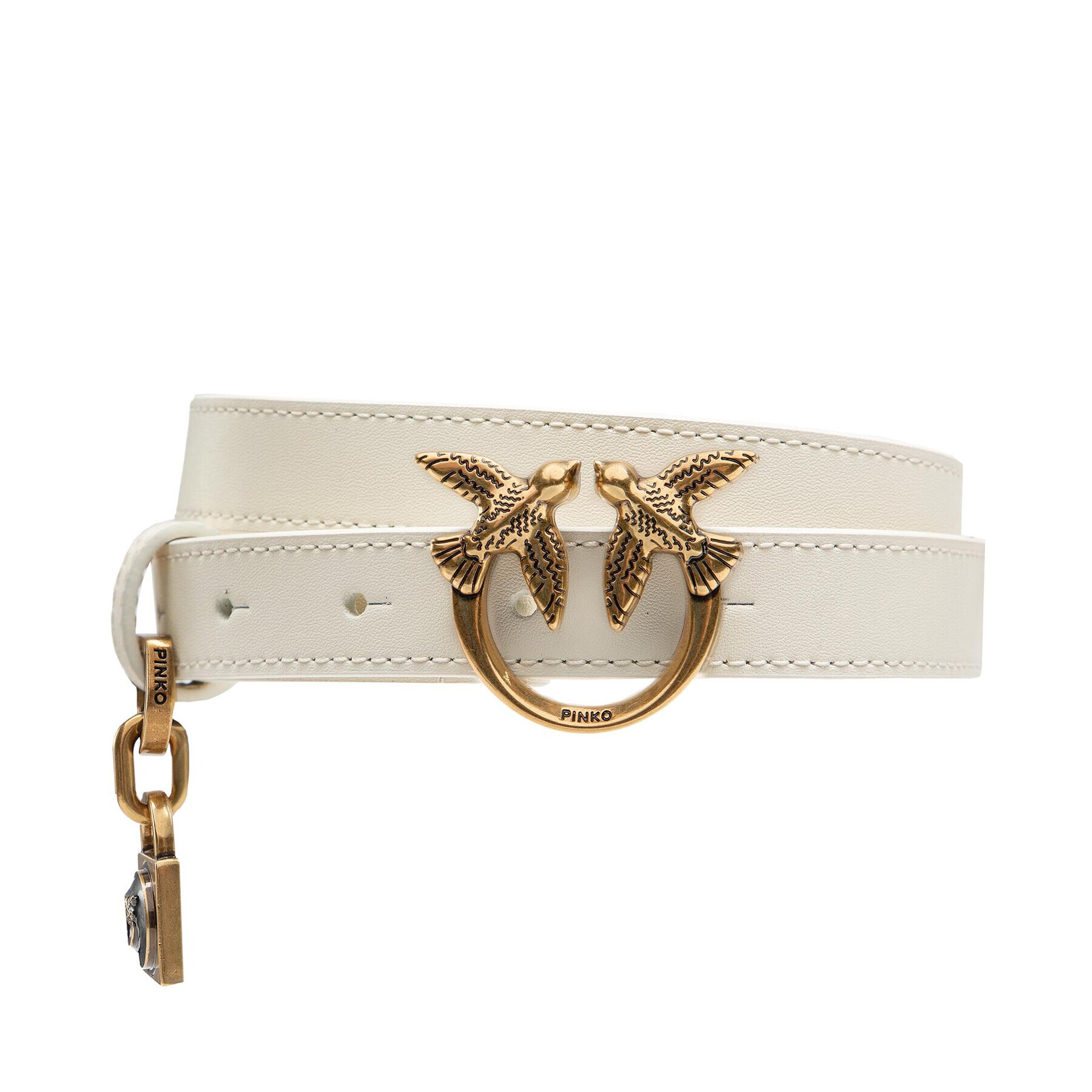 Pinko Dámský pásek Love Lock H2 Belt AI 22-23 PLT01 1H213G Y5H7 Bílá - Pepit.cz