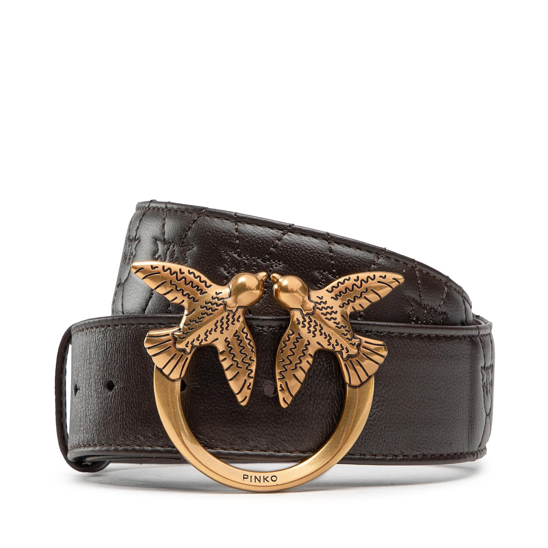 Pinko Dámský pásek Love Puff Birds H4 Belt AI 22-23 PLT01 1H213J A083 Hnědá - Pepit.cz