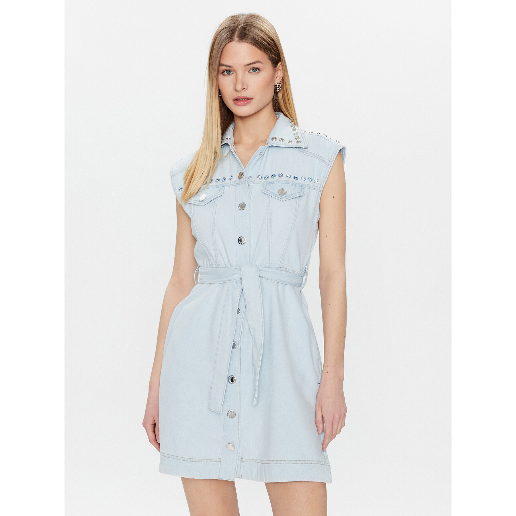 Pinko Džínové šaty Quash 100337 A0G1 Modrá Regular Fit - Pepit.cz