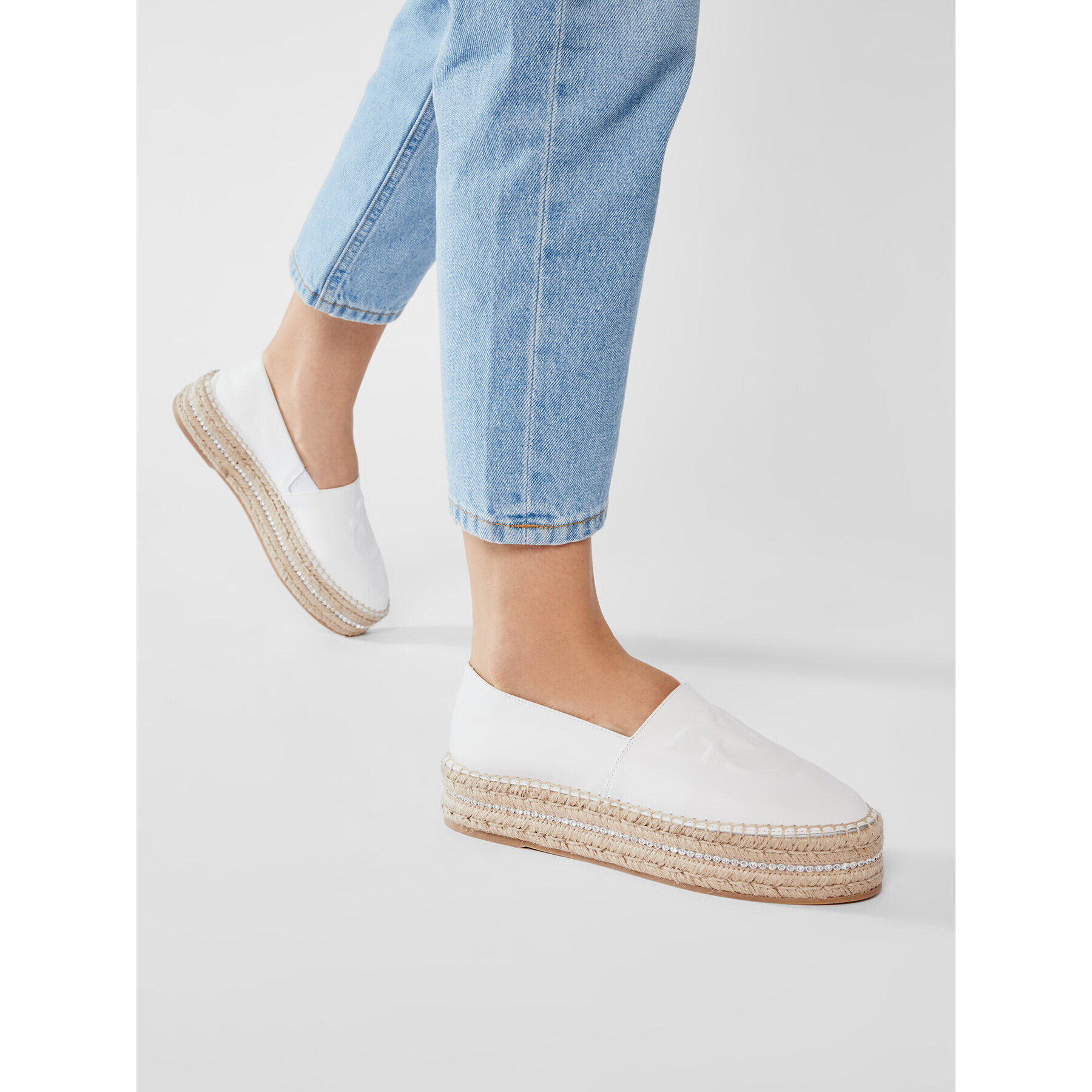 Pinko Espadrilky Julian 1 PE 21 BLKS1 1P229U Y69D Bílá - Pepit.cz