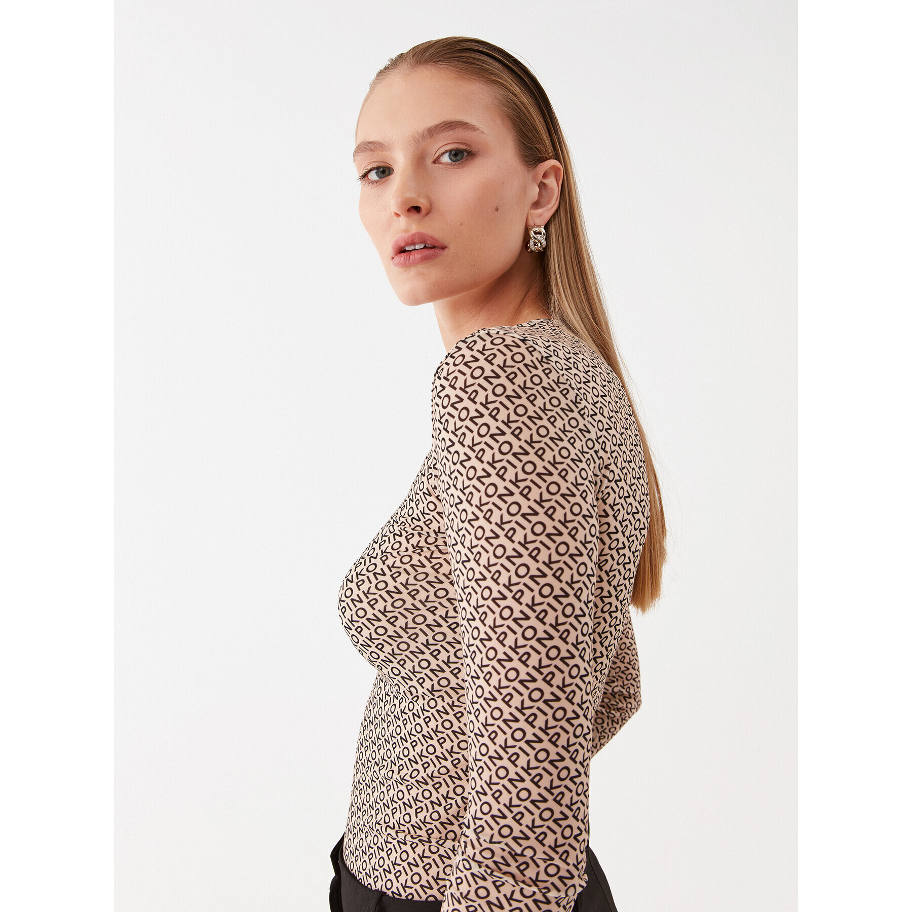 Pinko Halenka Berlino 100639 A13G Béžová Slim Fit - Pepit.cz