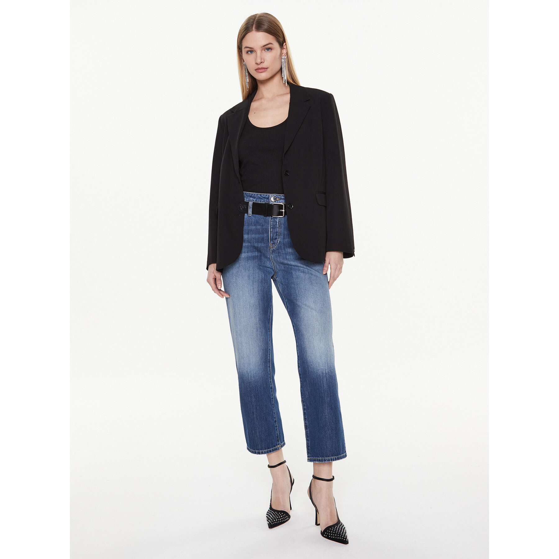 Pinko Jeansy 100114 A0HG Modrá Boyfriend Fit - Pepit.cz