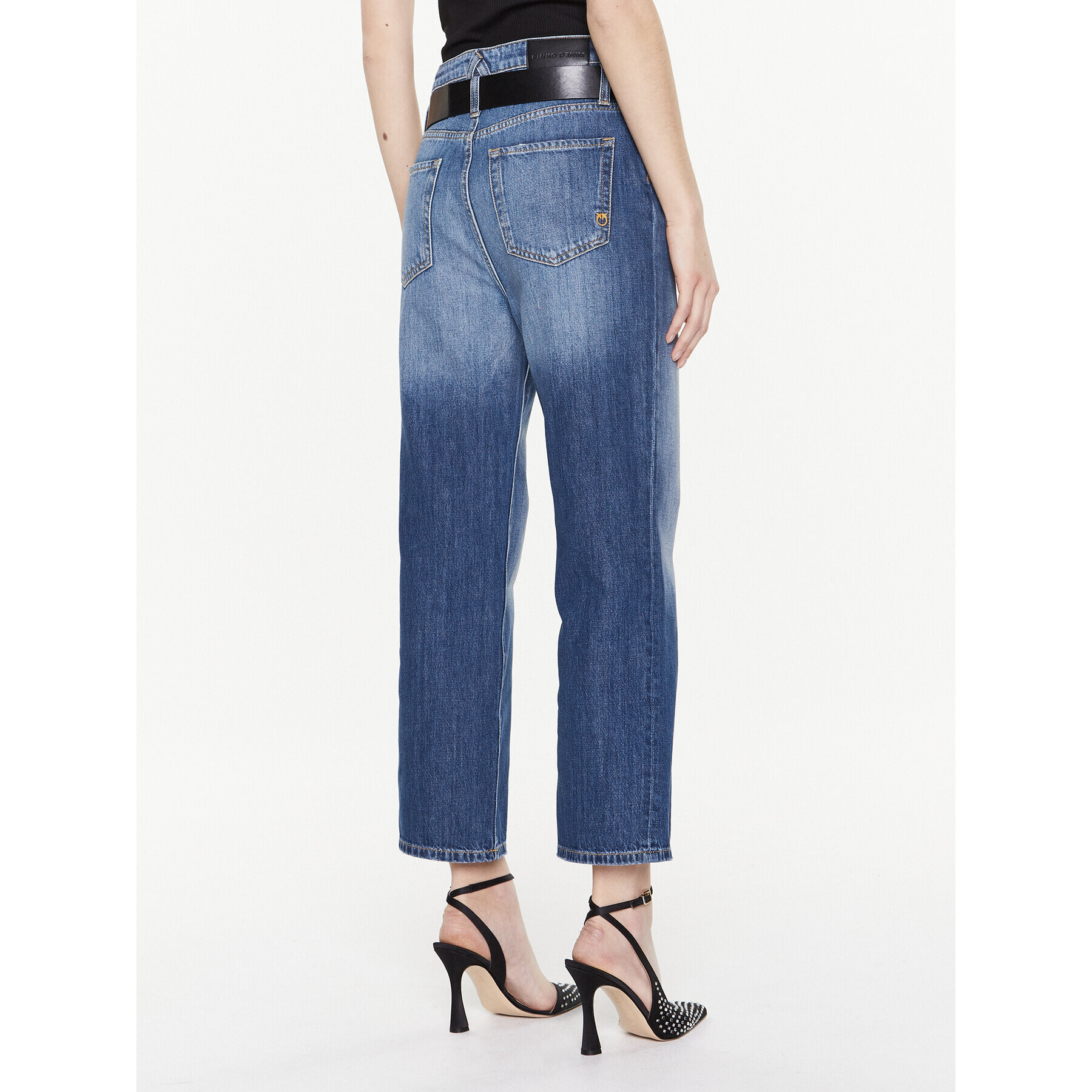 Pinko Jeansy 100114 A0HG Modrá Boyfriend Fit - Pepit.cz