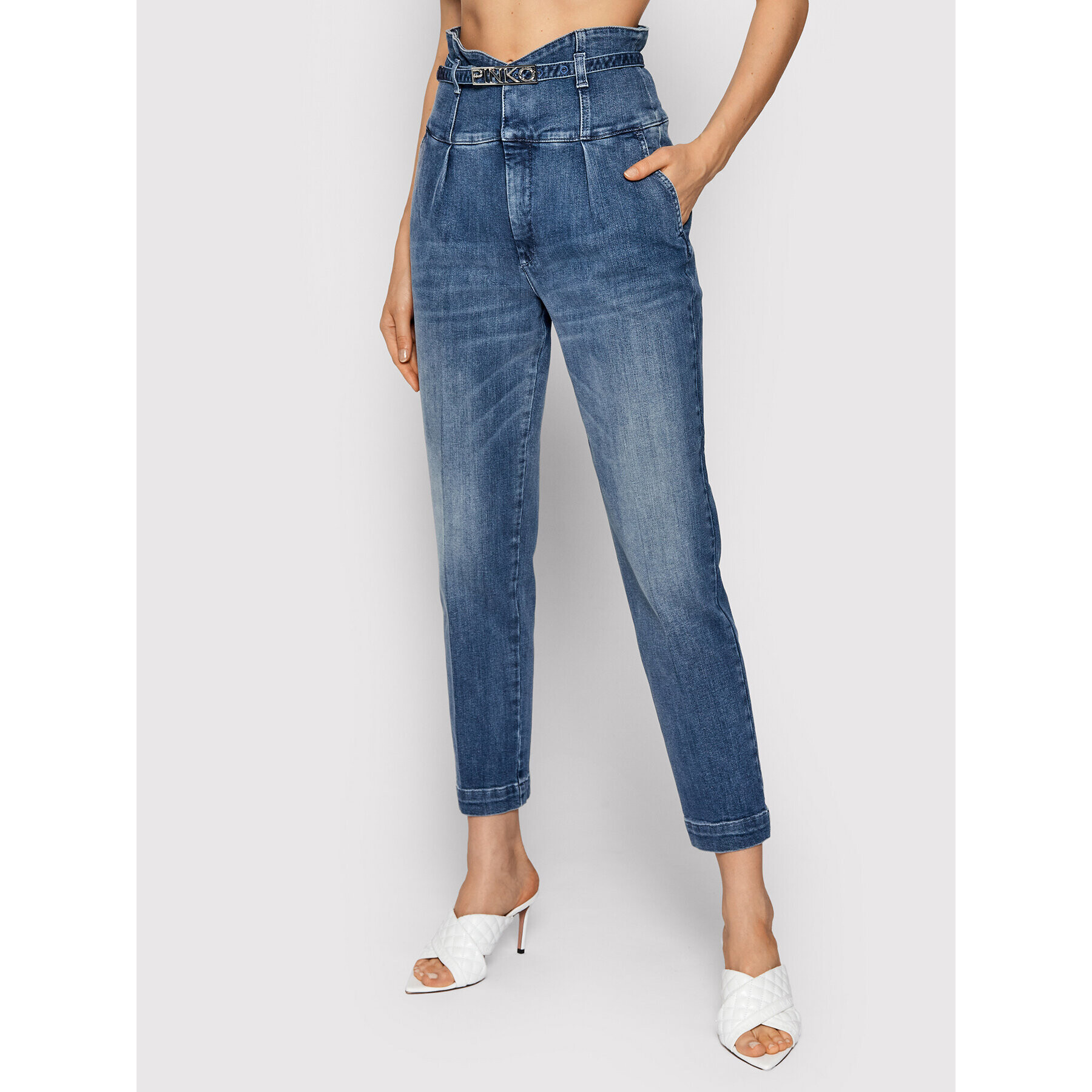 Pinko Jeansy Ariel 1J10QS Y78M Modrá Standard Fit - Pepit.cz