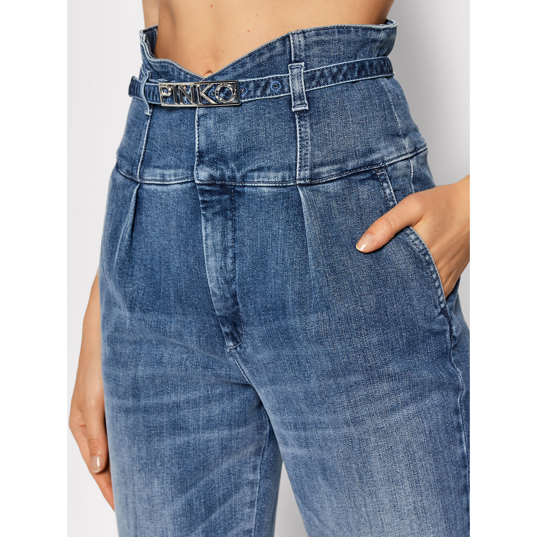 Pinko Jeansy Ariel 1J10QS Y78M Modrá Standard Fit - Pepit.cz