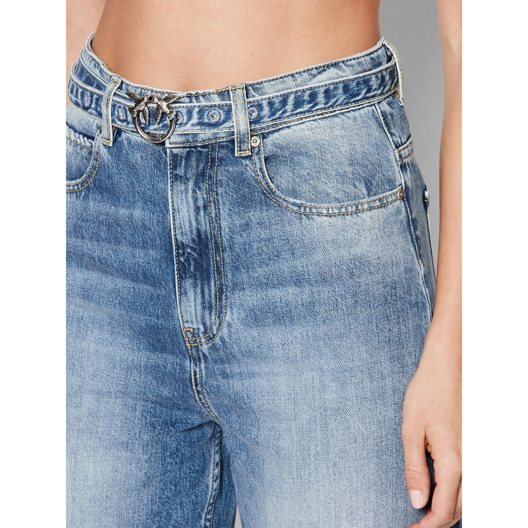 Pinko Jeansy Azzurro 1J10VR Y7JB Modrá Relaxed Fit - Pepit.cz