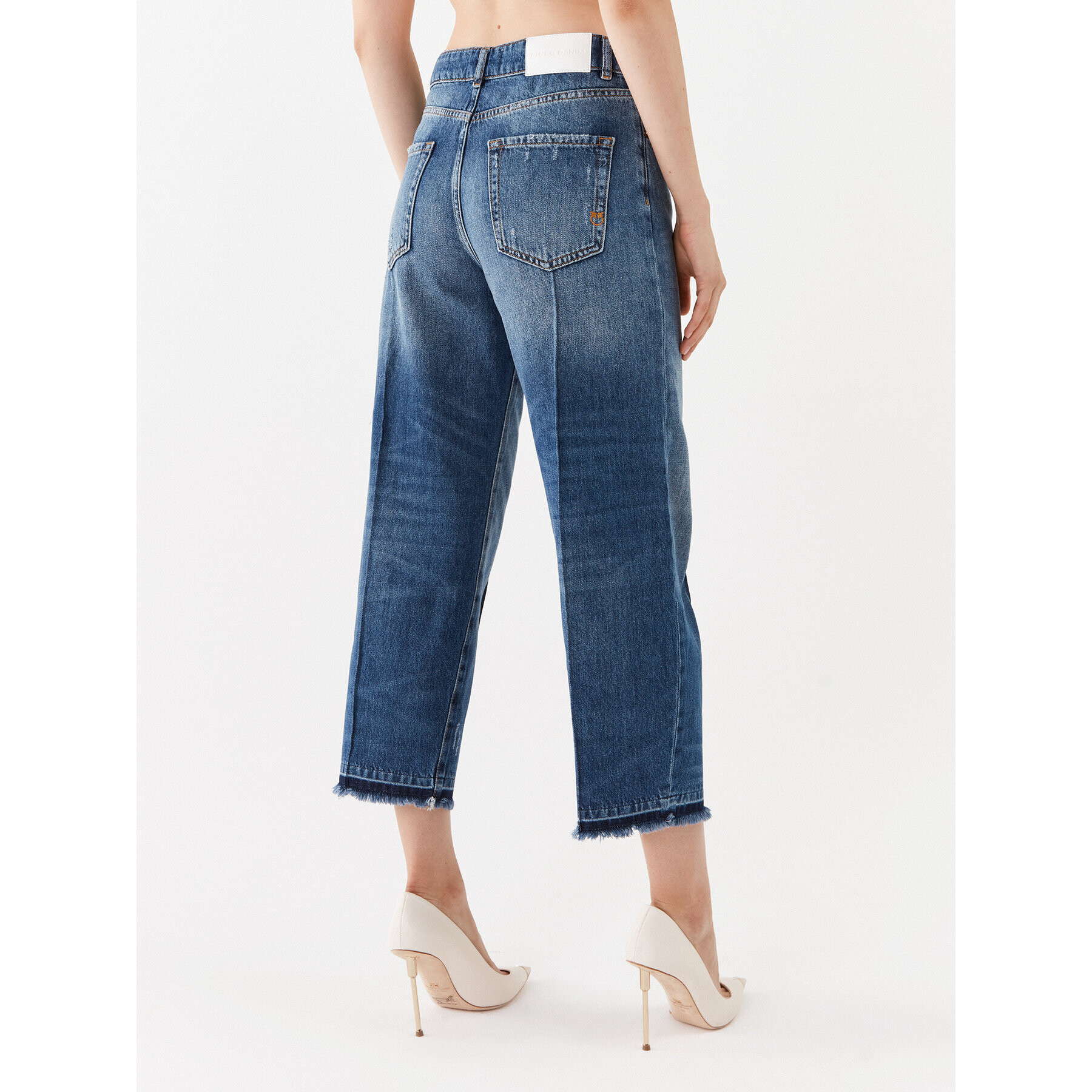 Pinko Jeansy Barbara 101713 A146 Modrá Boyfriend Fit - Pepit.cz