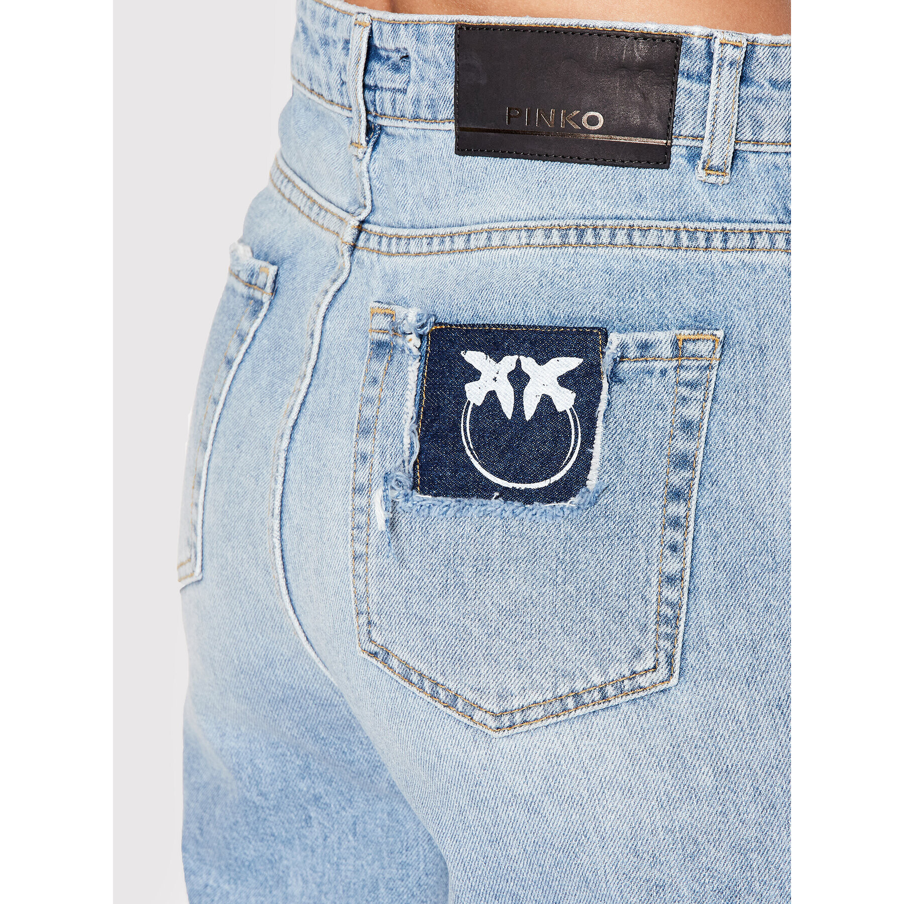 Pinko Jeansy Chaplin 1J10TC Y653 Modrá Regular Fit - Pepit.cz