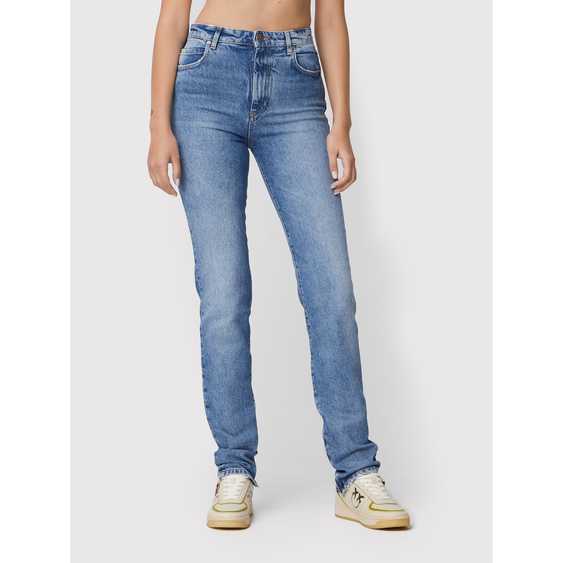 Pinko Jeansy Sissyzip 1J110N A0C4 Modrá Slim Fit - Pepit.cz