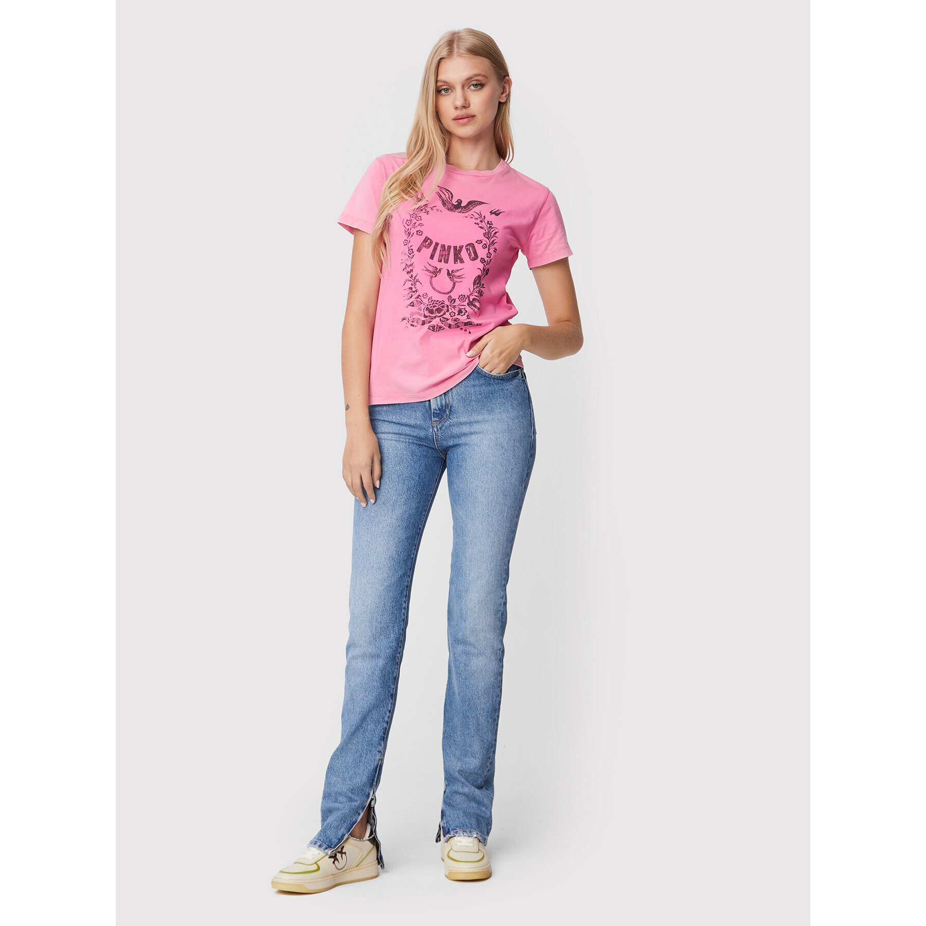 Pinko Jeansy Sissyzip 1J110N A0C4 Modrá Slim Fit - Pepit.cz