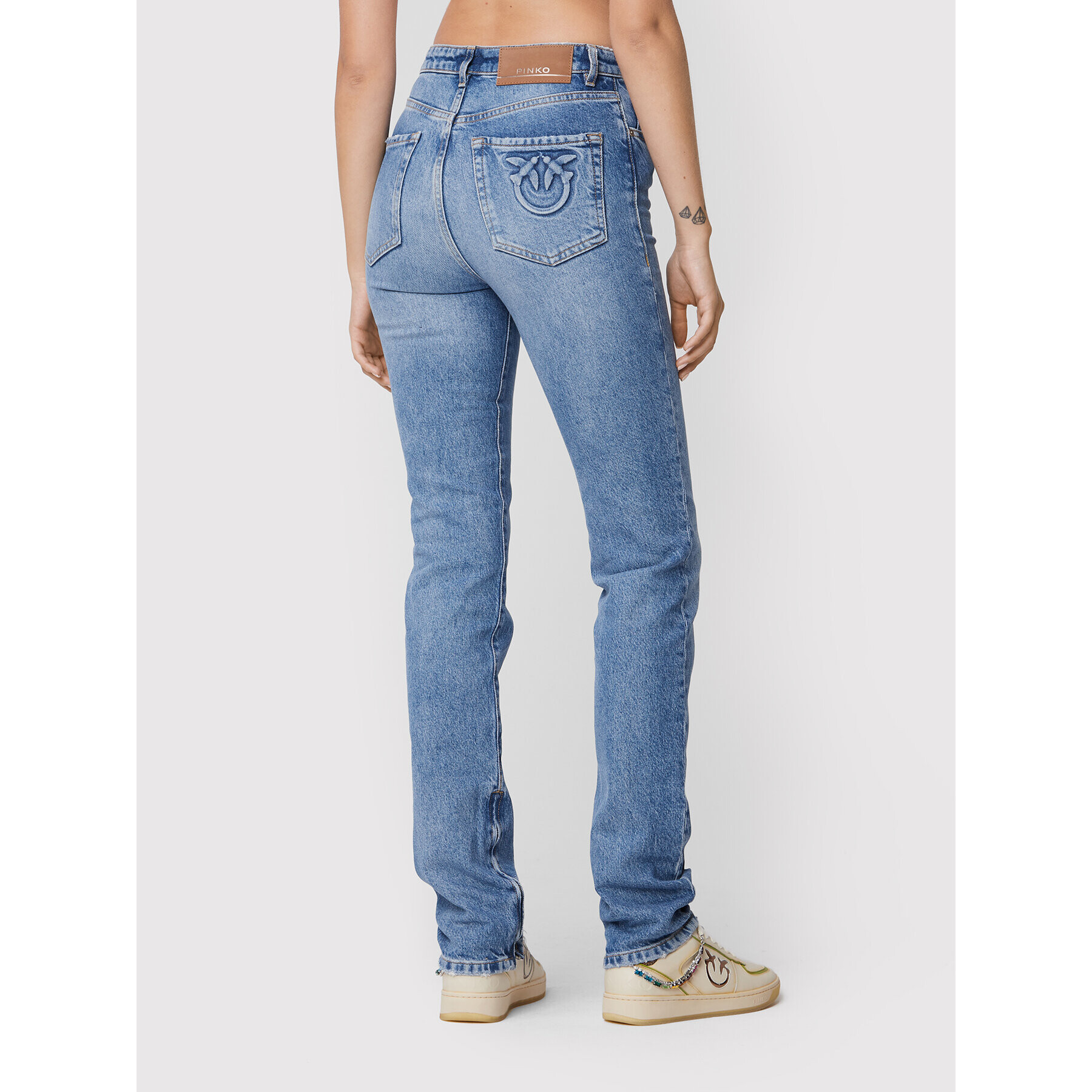 Pinko Jeansy Sissyzip 1J110N A0C4 Modrá Slim Fit - Pepit.cz