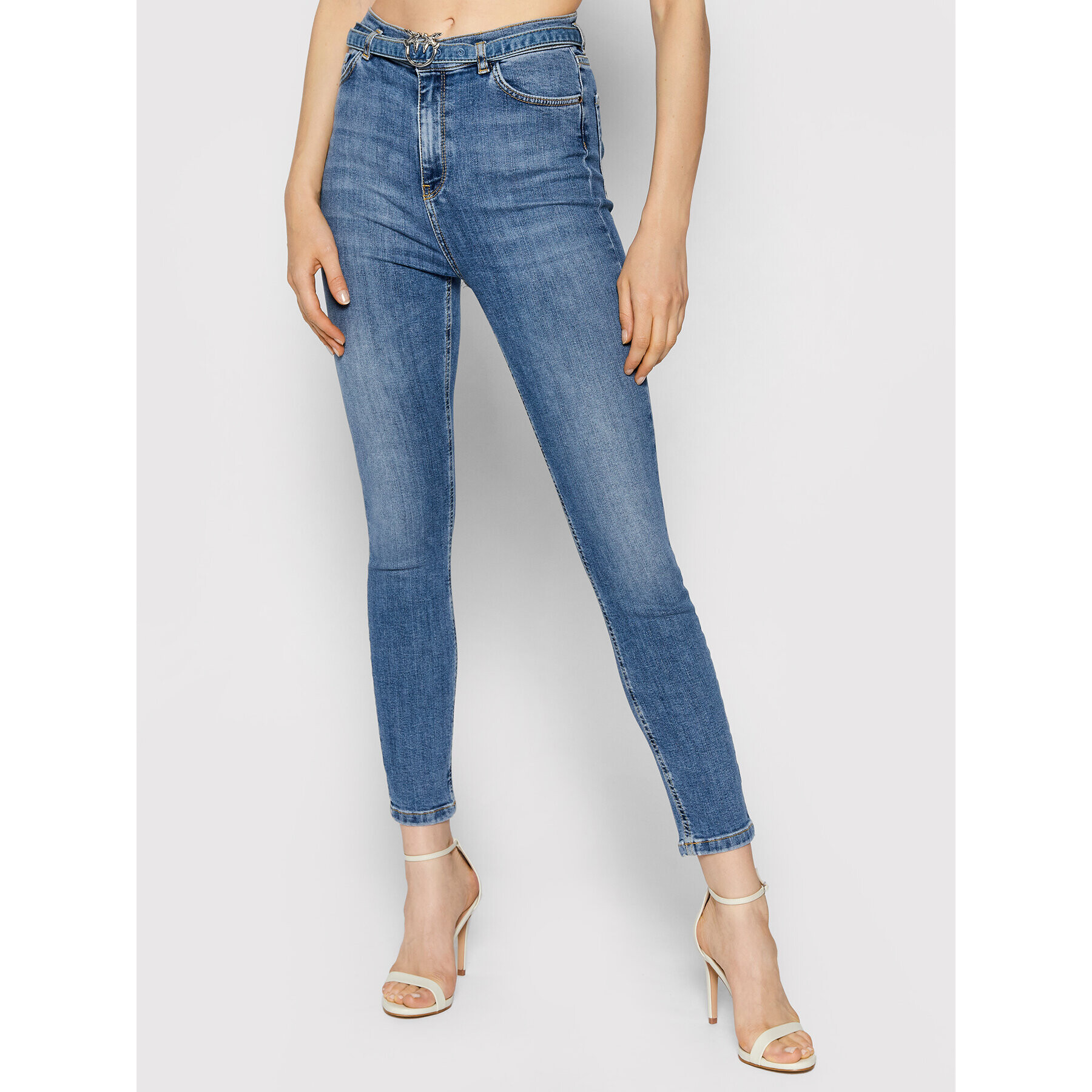 Pinko Jeansy Susan 1J10P4 Y78M Modrá Slim Fit - Pepit.cz