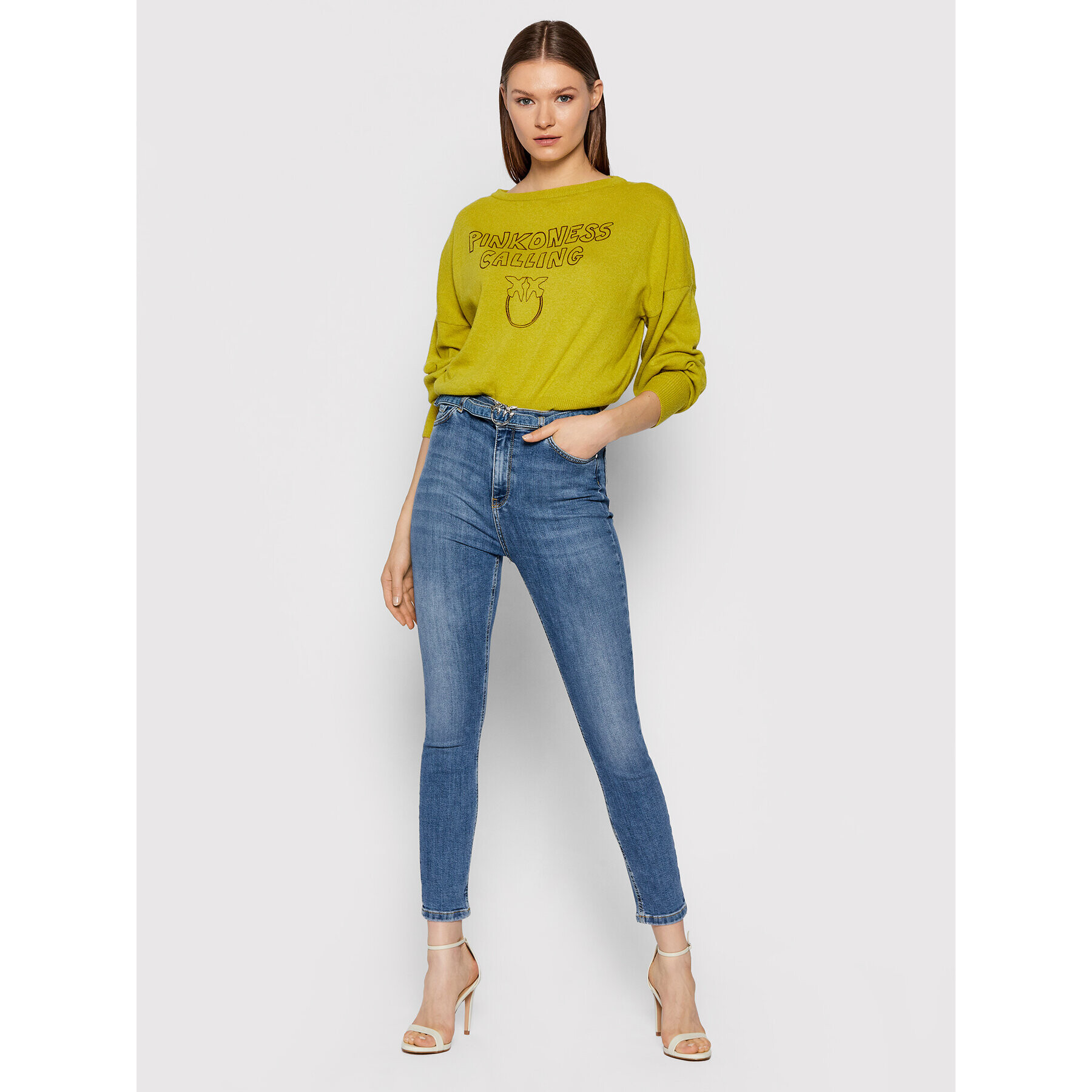 Pinko Jeansy Susan 1J10P4 Y78M Modrá Slim Fit - Pepit.cz