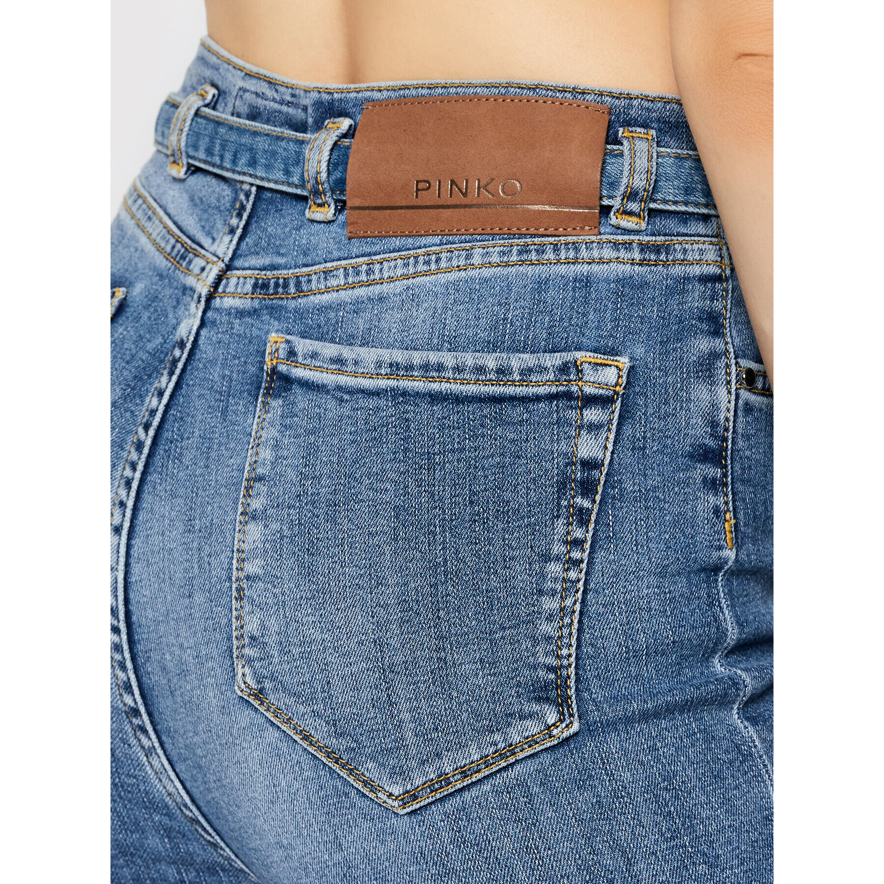 Pinko Jeansy Susan 1J10P4 Y78M Modrá Slim Fit - Pepit.cz